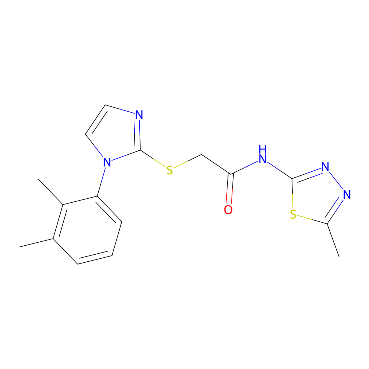 2-((1-(2,3-dimethylphenyl)-1H-imidazol-2-yl)thio)-N-(5-methyl-1,3,4-thiadiazol-2-yl)acetamide molecular structure, CAS 851131-41-4
