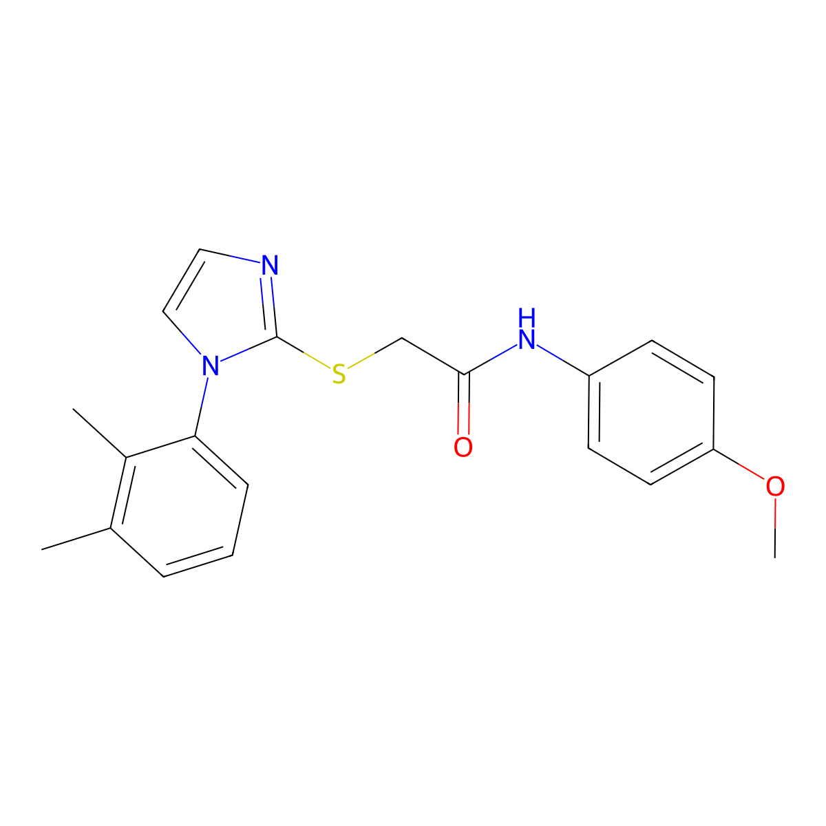 2-[1-(2,3-dimethylphenyl)imidazol-2-yl]sulfanyl-N-(4-methoxyphenyl)acetamide molecular structure, CAS 851131-47-0