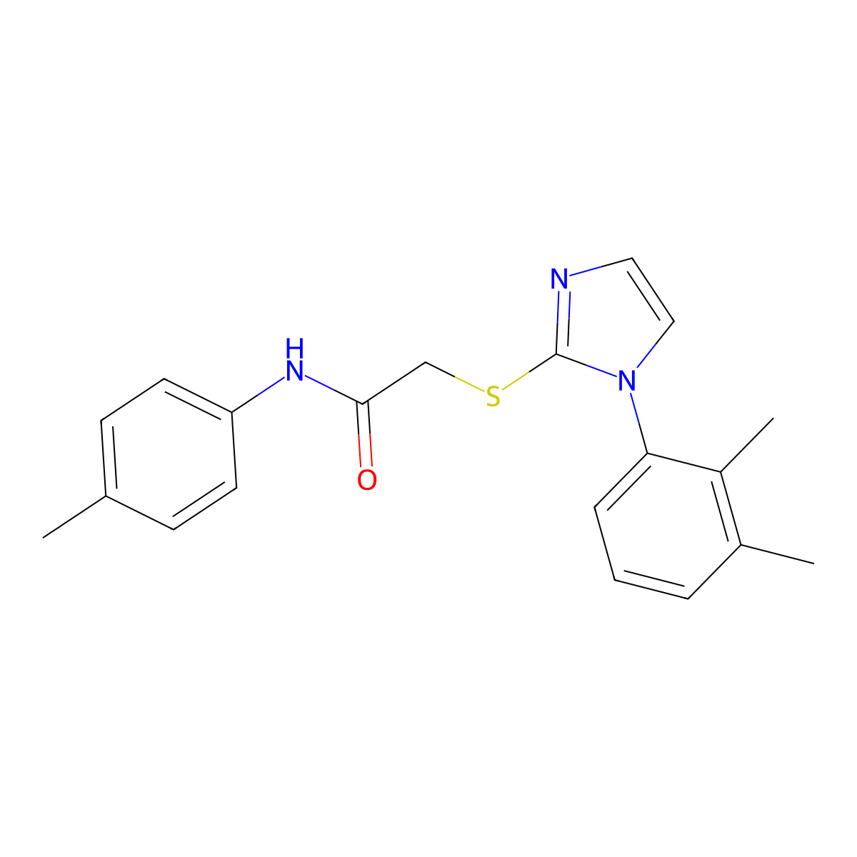 2-[1-(2,3-dimethylphenyl)imidazol-2-yl]sulfanyl-N-(4-methylphenyl)acetamide molecular structure, CAS 851131-51-6