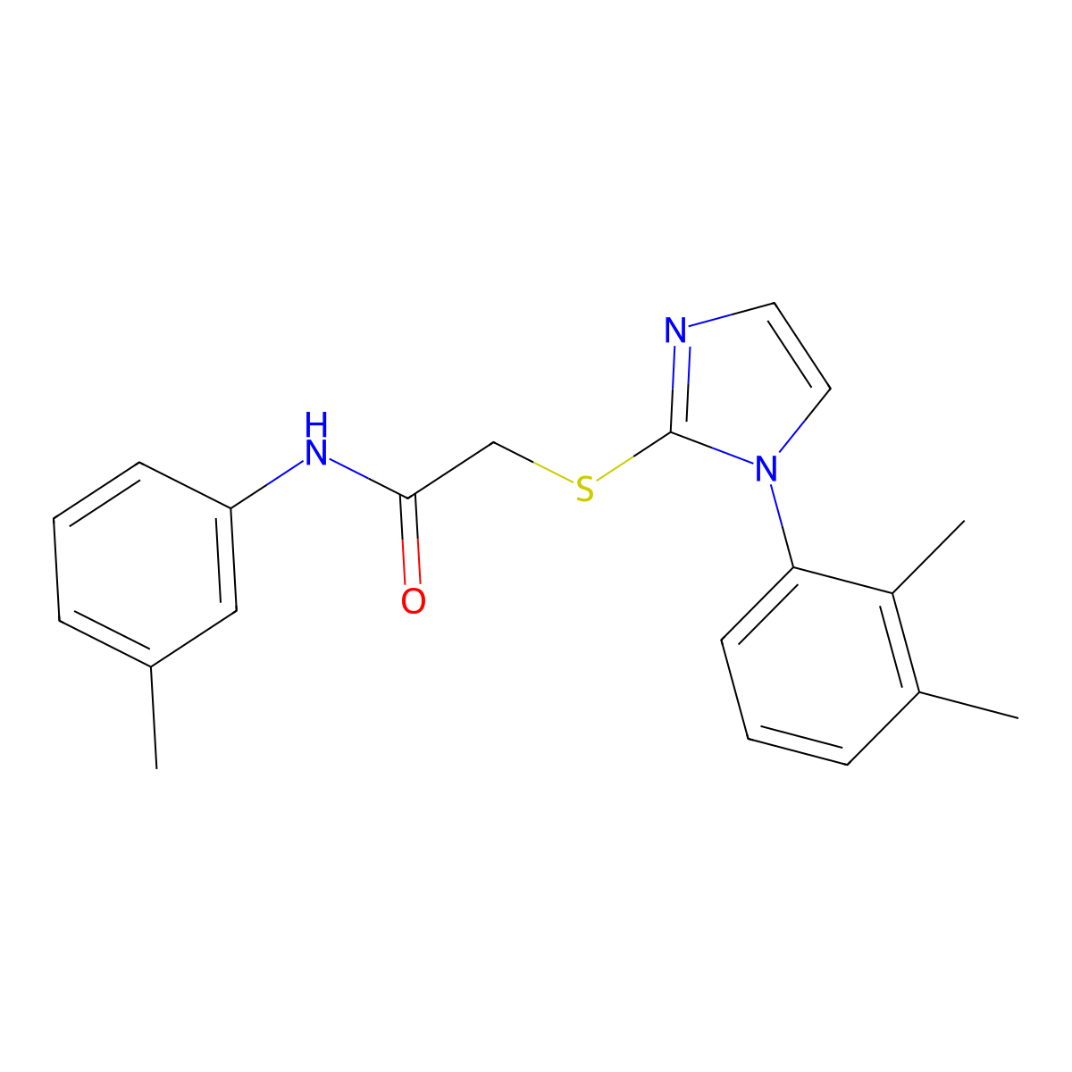 2-[1-(2,3-dimethylphenyl)imidazol-2-yl]sulfanyl-N-(3-methylphenyl)acetamide molecular structure, CAS 851131-52-7