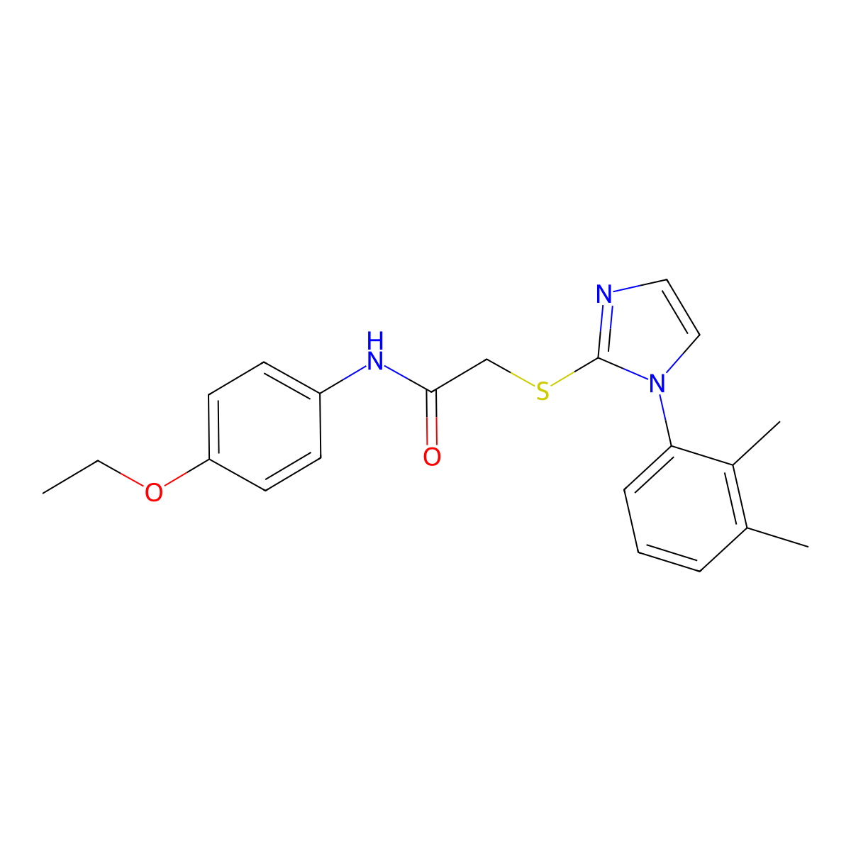 2-[1-(2,3-dimethylphenyl)imidazol-2-yl]sulfanyl-N-(4-ethoxyphenyl)acetamide molecular structure, CAS 851131-53-8