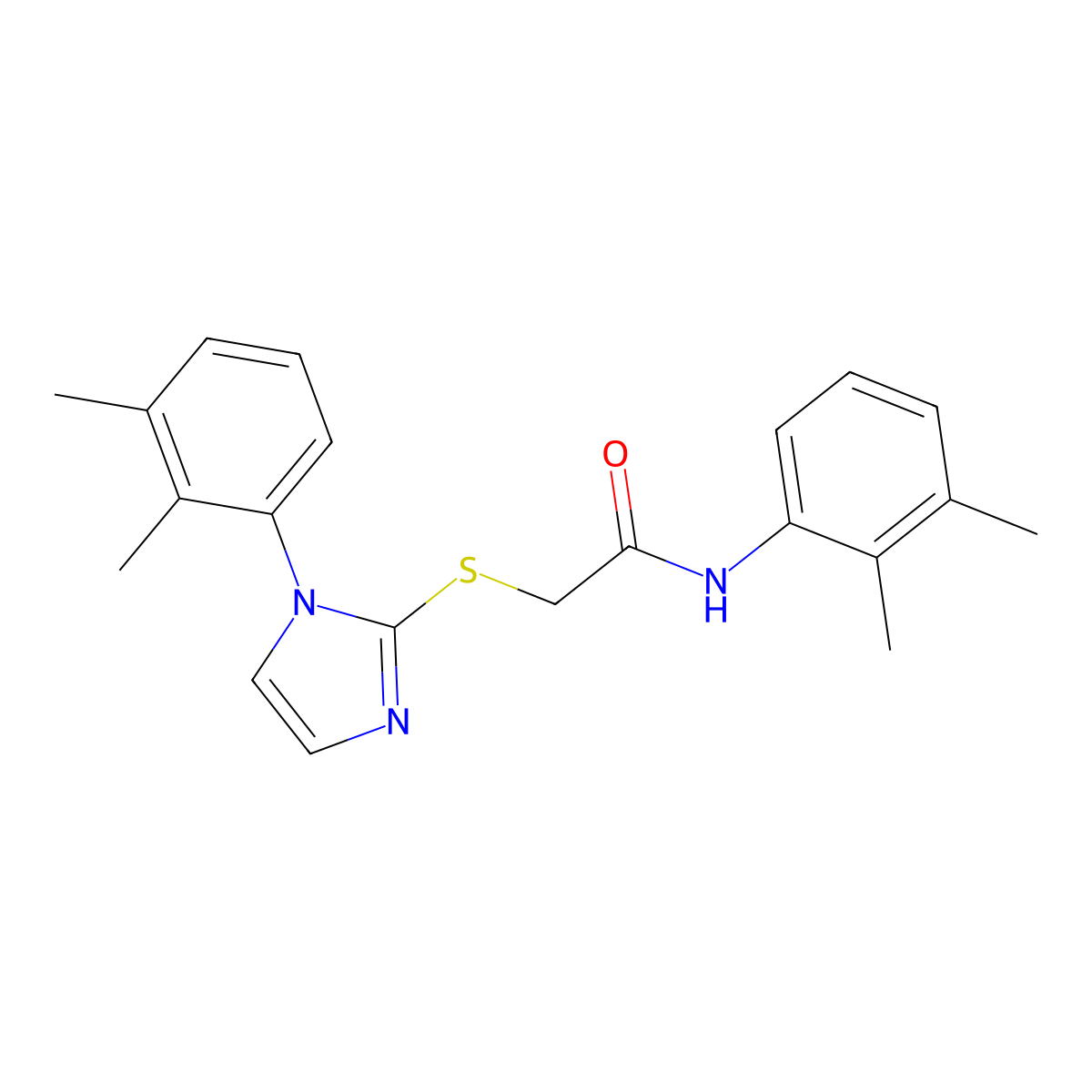 N-(2,3-dimethylphenyl)-2-[1-(2,3-dimethylphenyl)imidazol-2-yl]sulfanylacetamide molecular structure, CAS 851131-54-9