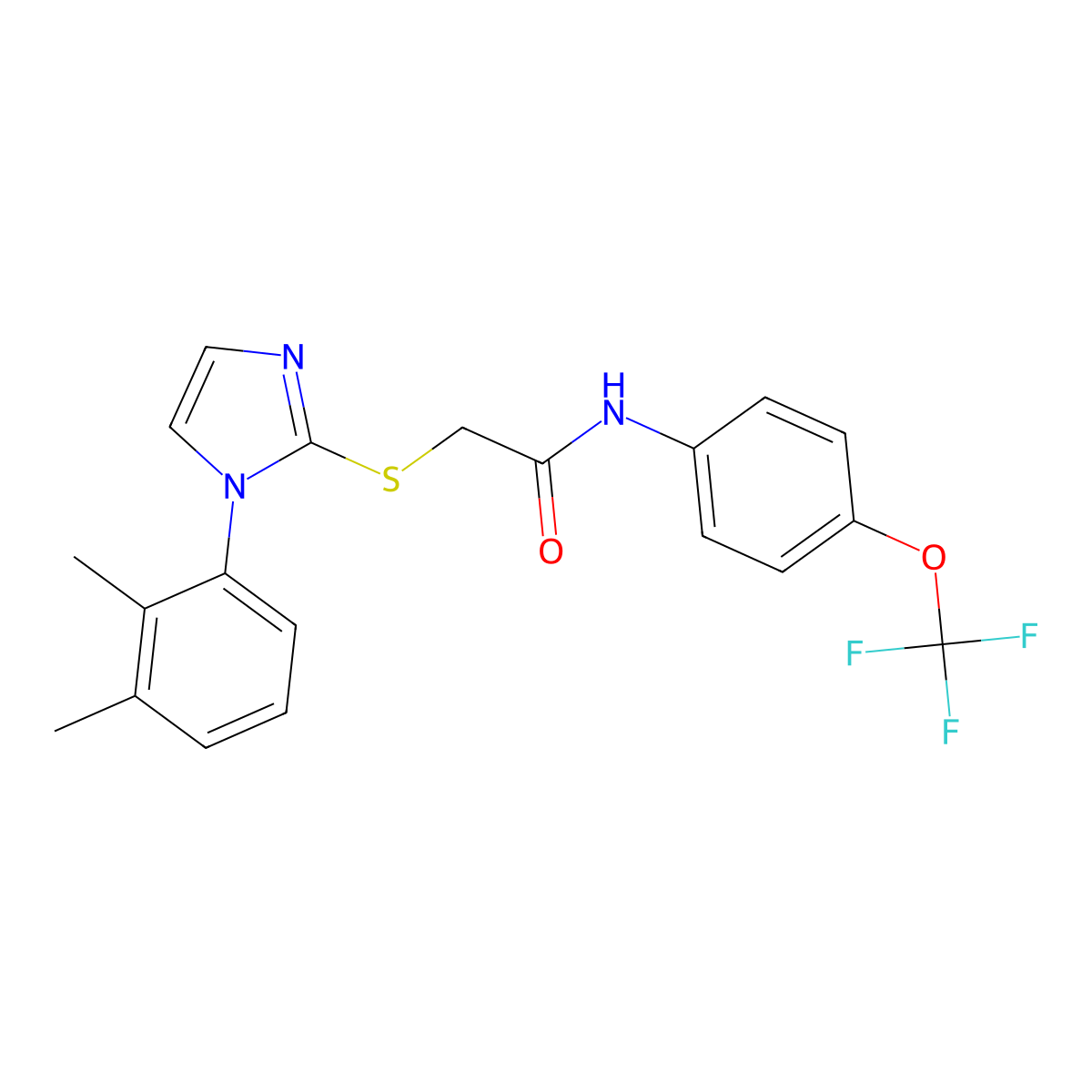2-[1-(2,3-dimethylphenyl)imidazol-2-yl]sulfanyl-N-[4-(trifluoromethoxy)phenyl]acetamide molecular structure, CAS 851131-61-8