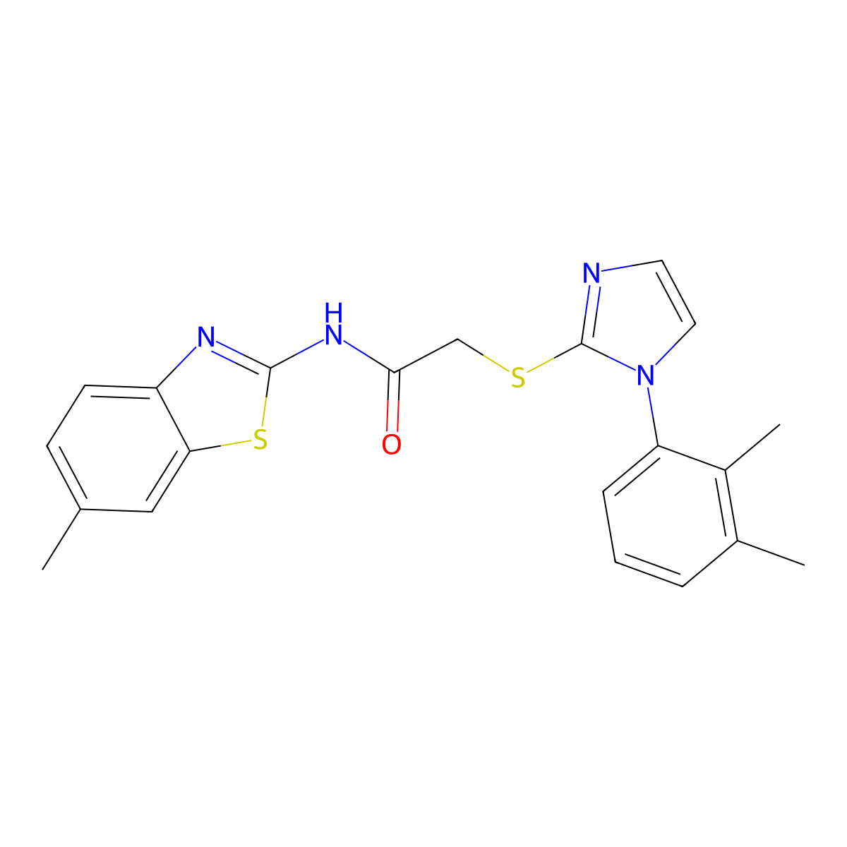 2-((1-(2,3-dimethylphenyl)-1H-imidazol-2-yl)thio)-N-(6-methylbenzo[d]thiazol-2-yl)acetamide molecular structure, CAS 851131-63-0