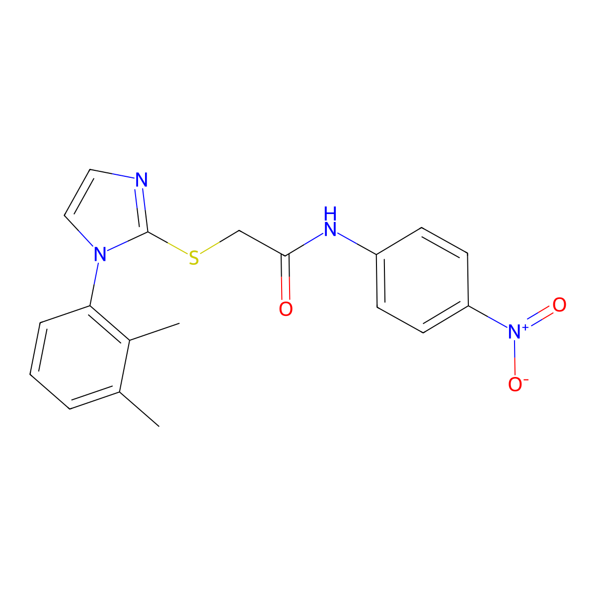 2-((1-(2,3-dimethylphenyl)-1H-imidazol-2-yl)thio)-N-(4-nitrophenyl)acetamide molecular structure, CAS 851131-66-3