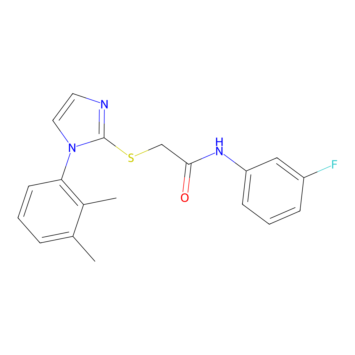 2-[1-(2,3-dimethylphenyl)imidazol-2-yl]sulfanyl-N-(3-fluorophenyl)acetamide molecular structure, CAS 851131-70-9