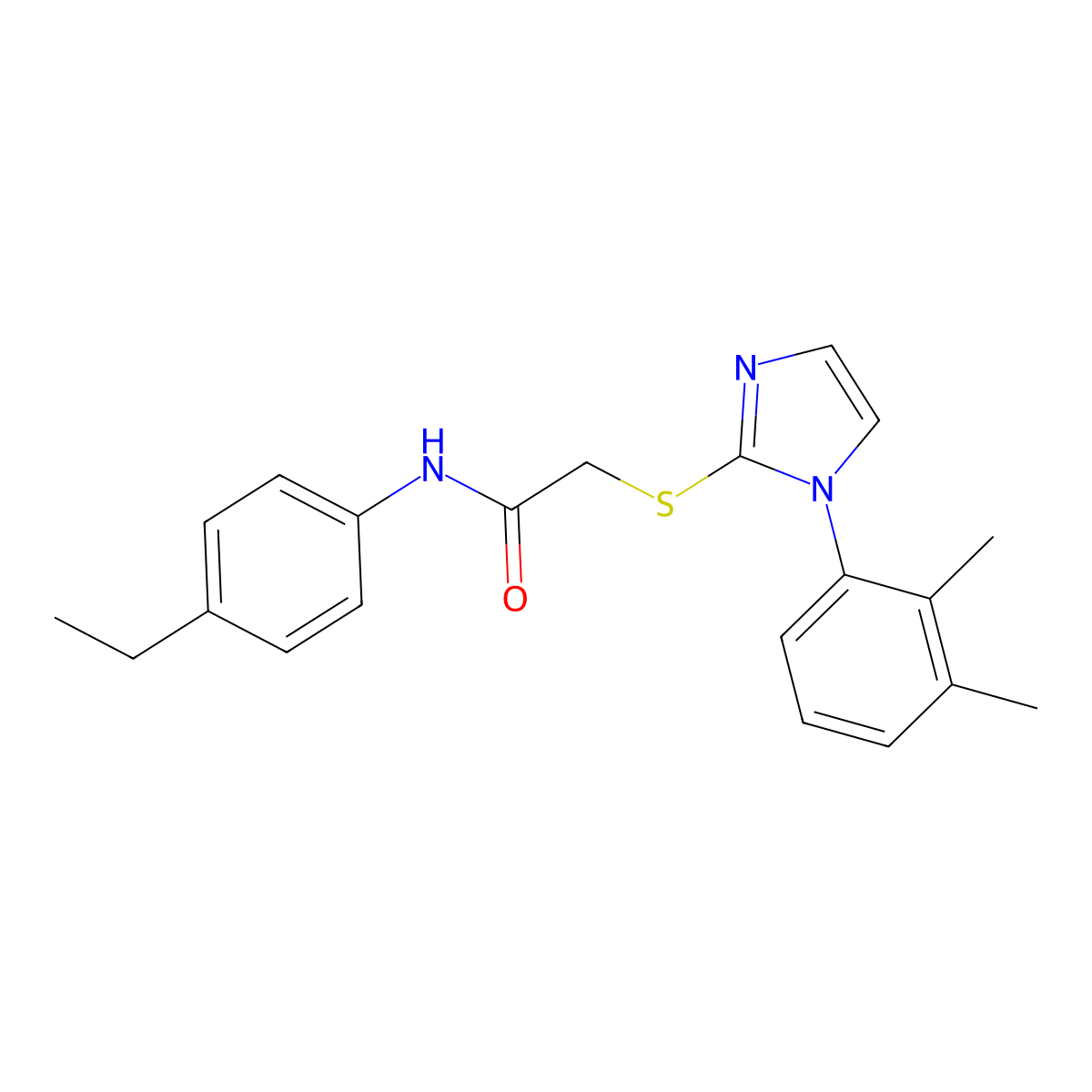 2-[1-(2,3-dimethylphenyl)imidazol-2-yl]sulfanyl-N-(4-ethylphenyl)acetamide molecular structure, CAS 851131-71-0