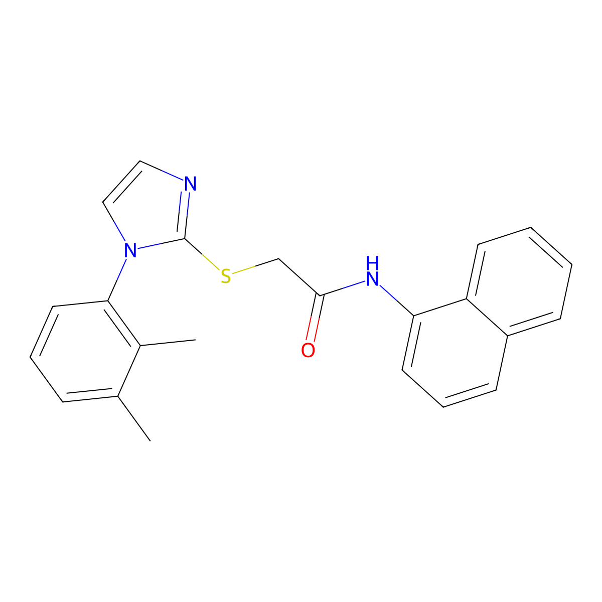 2-((1-(2,3-dimethylphenyl)-1H-imidazol-2-yl)thio)-N-(naphthalen-1-yl)acetamide molecular structure, CAS 851131-73-2