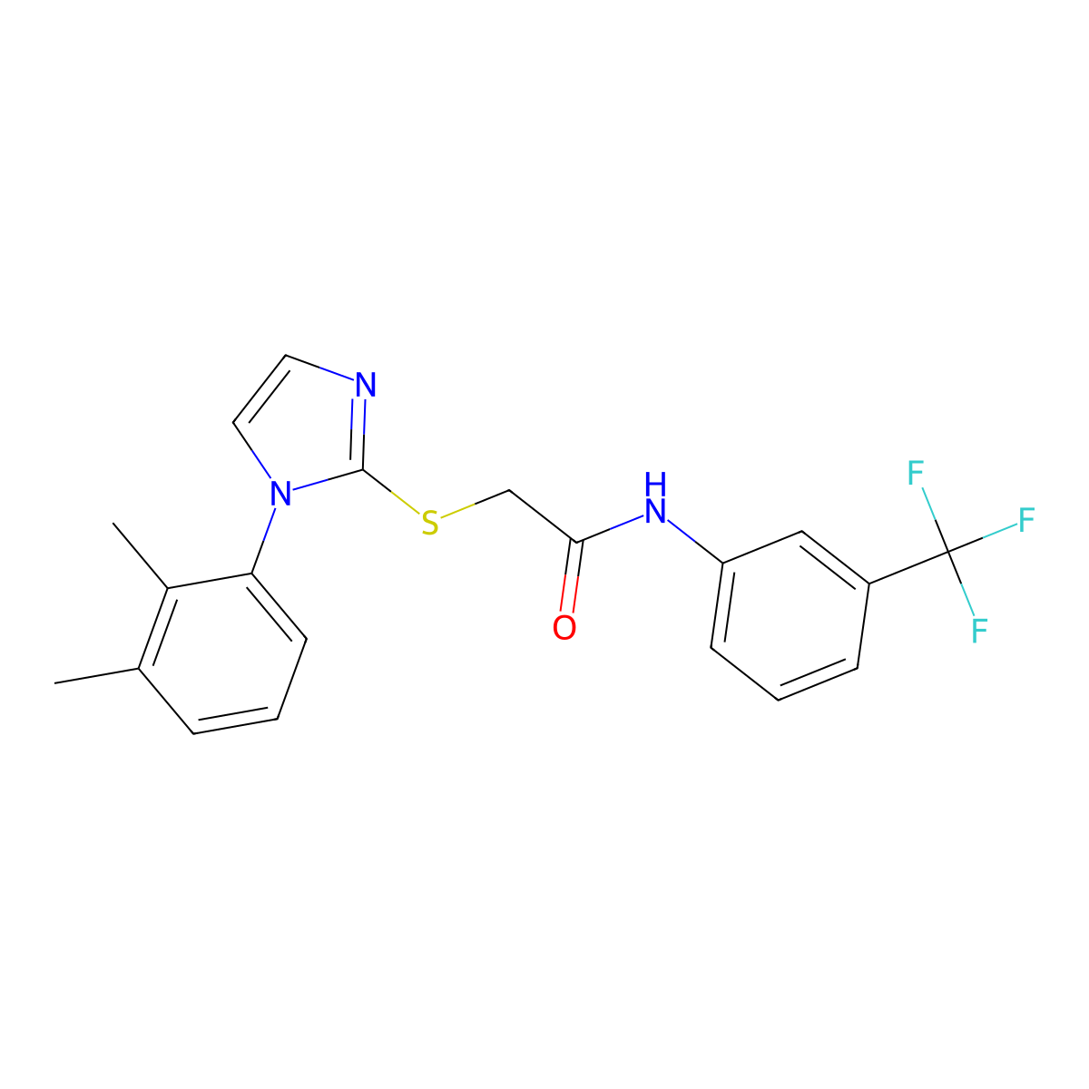 2-[1-(2,3-dimethylphenyl)imidazol-2-yl]sulfanyl-N-[3-(trifluoromethyl)phenyl]acetamide molecular structure, CAS 851131-75-4