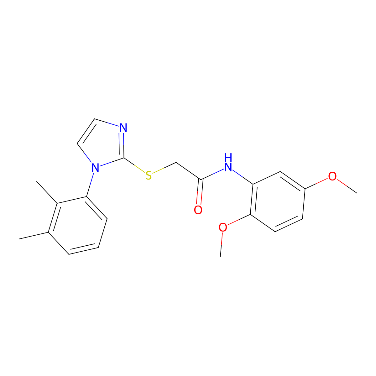 N-(2,5-dimethoxyphenyl)-2-((1-(2,3-dimethylphenyl)-1H-imidazol-2-yl)thio)acetamide molecular structure, CAS 851131-76-5