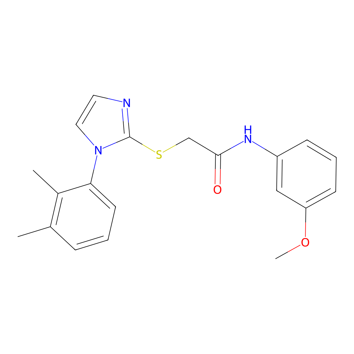 2-[1-(2,3-dimethylphenyl)imidazol-2-yl]sulfanyl-N-(3-methoxyphenyl)acetamide molecular structure, CAS 851131-77-6