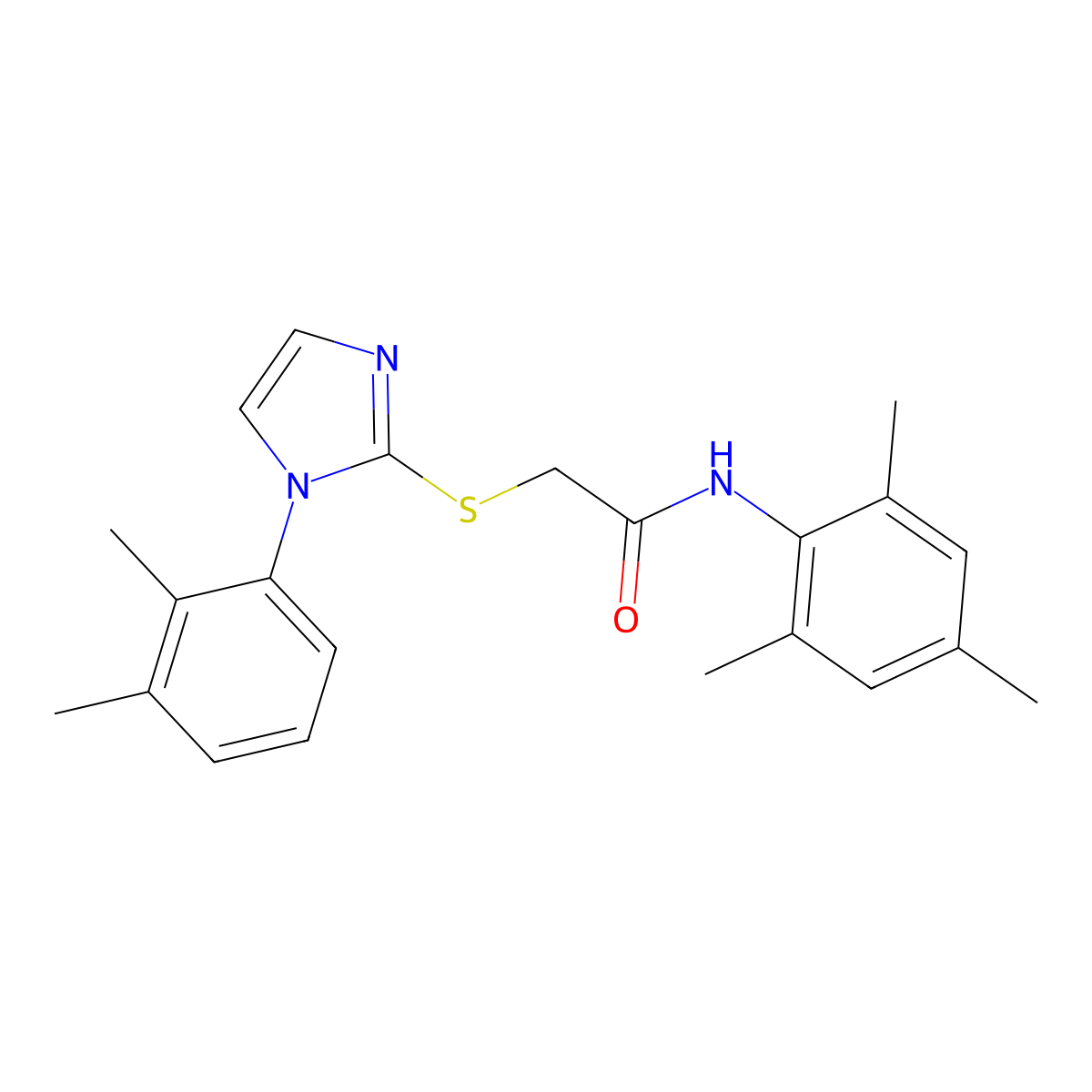 2-((1-(2,3-dimethylphenyl)-1H-imidazol-2-yl)thio)-N-mesitylacetamide molecular structure, CAS 851131-79-8