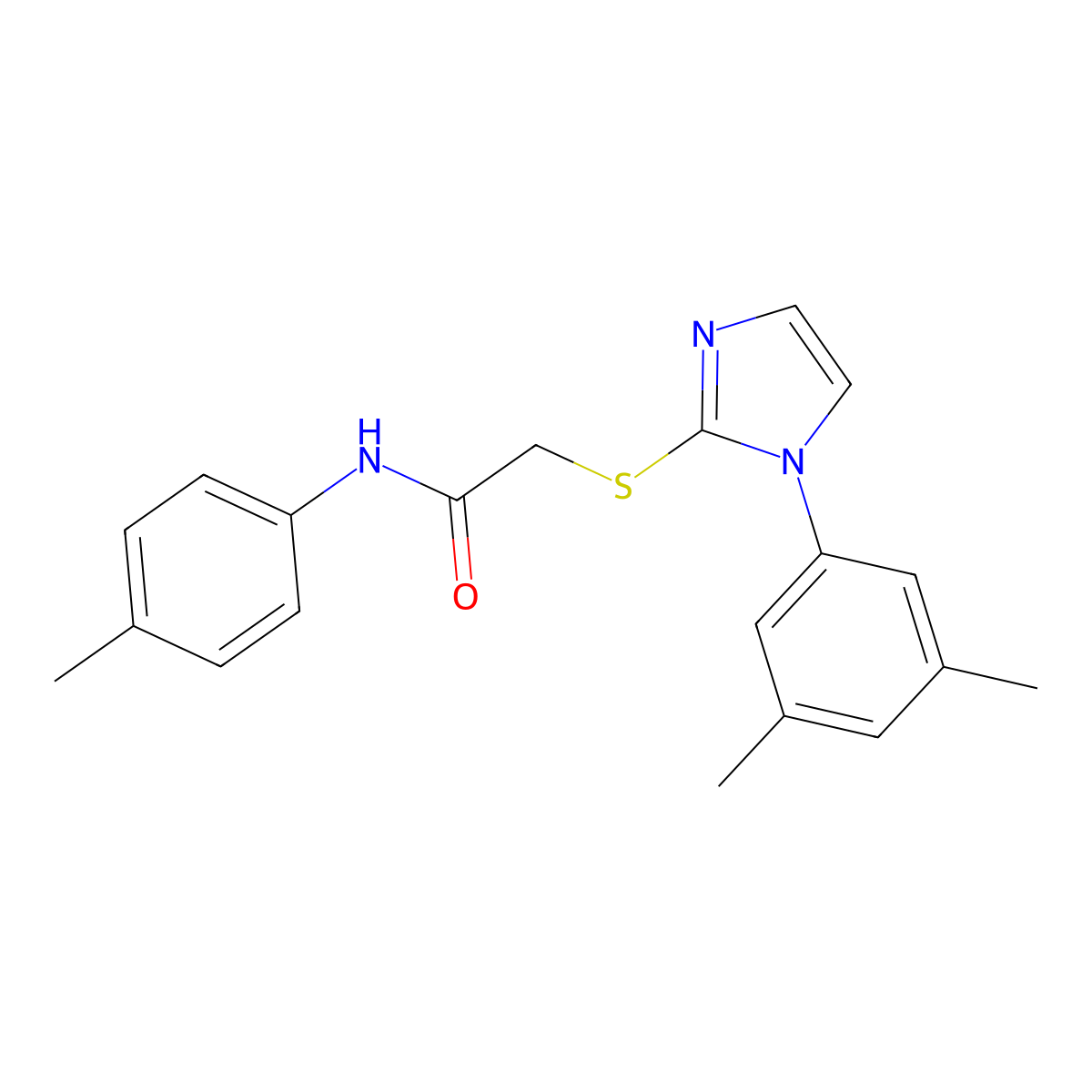2-[1-(3,5-dimethylphenyl)imidazol-2-yl]sulfanyl-N-(4-methylphenyl)acetamide molecular structure, CAS 851131-92-5