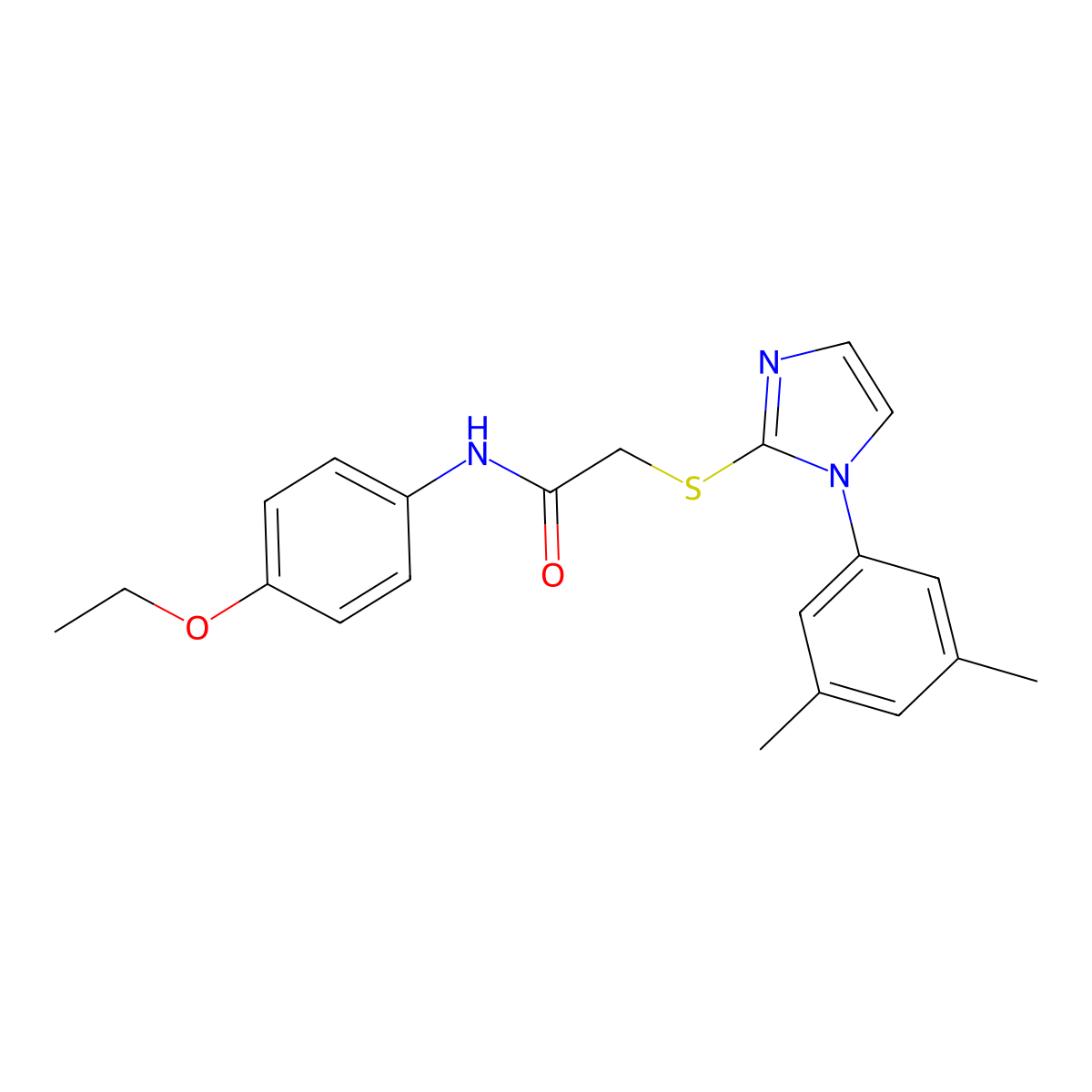 2-[1-(3,5-dimethylphenyl)imidazol-2-yl]sulfanyl-N-(4-ethoxyphenyl)acetamide molecular structure, CAS 851131-94-7