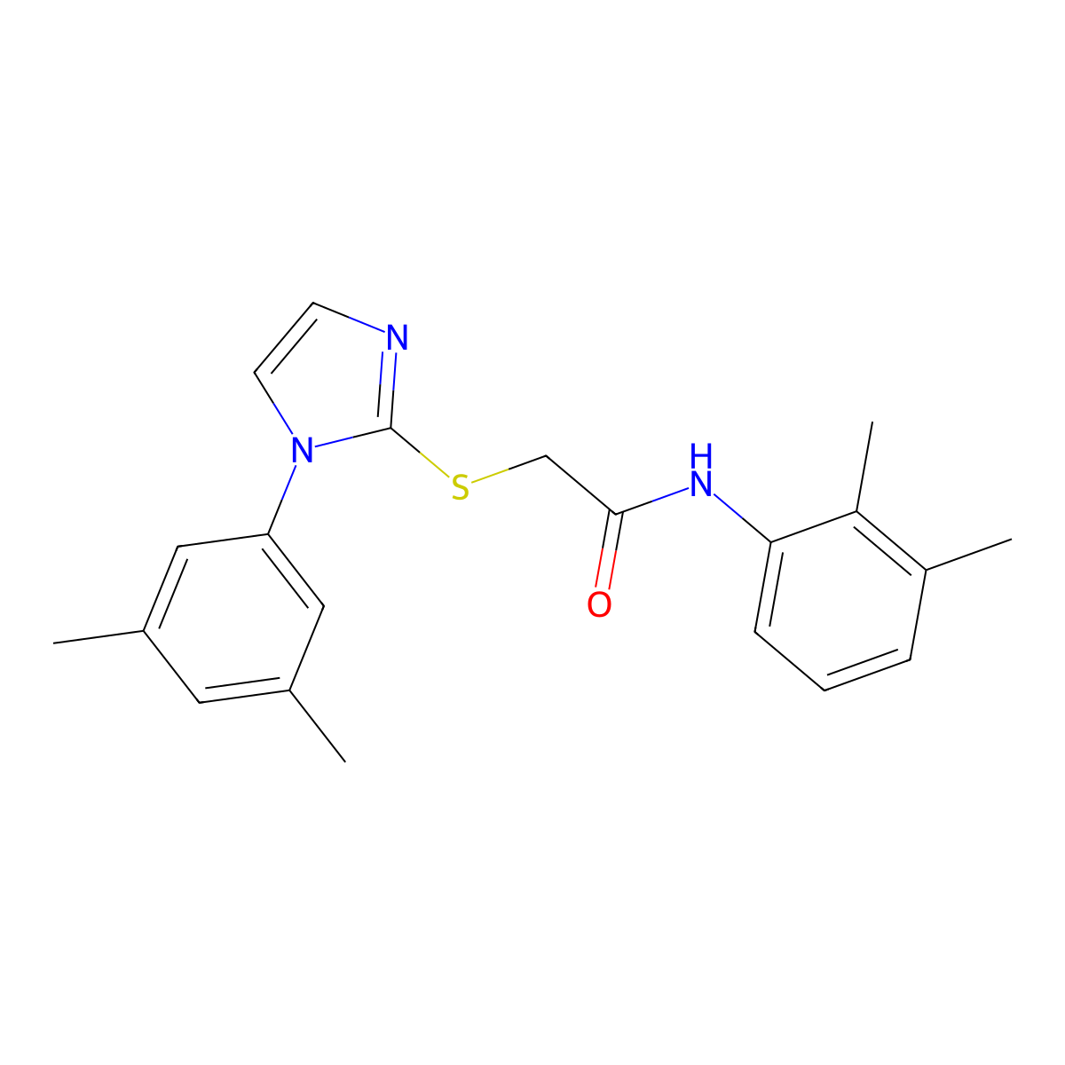 N-(2,3-dimethylphenyl)-2-((1-(3,5-dimethylphenyl)-1H-imidazol-2-yl)thio)acetamide molecular structure, CAS 851131-95-8