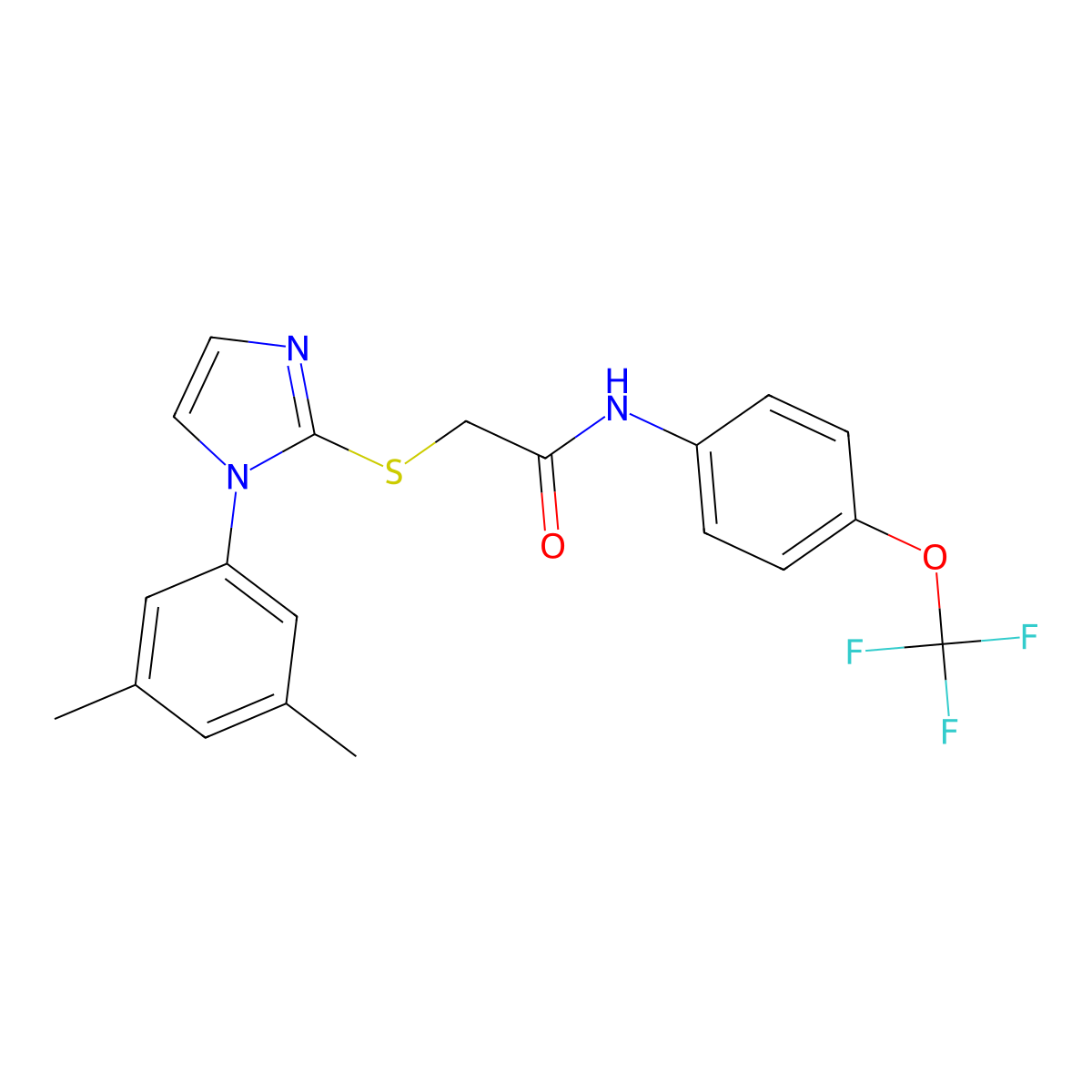 2-[1-(3,5-dimethylphenyl)imidazol-2-yl]sulfanyl-N-[4-(trifluoromethoxy)phenyl]acetamide molecular structure, CAS 851132-04-2