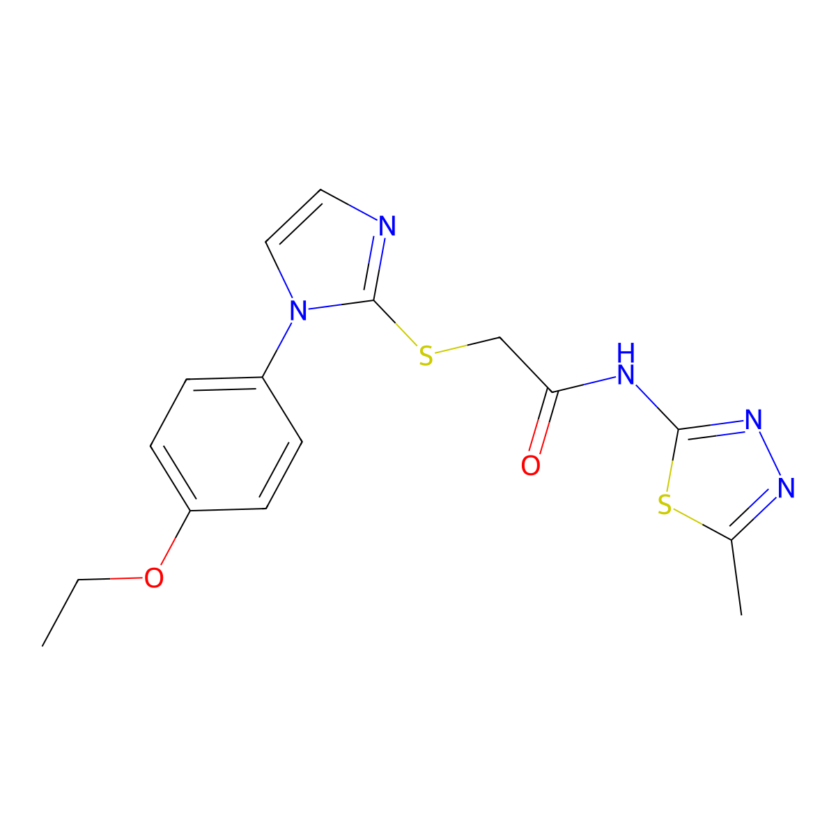 2-[1-(4-ethoxyphenyl)imidazol-2-yl]sulfanyl-N-(5-methyl-1,3,4-thiadiazol-2-yl)acetamide molecular structure, CAS 851132-62-2