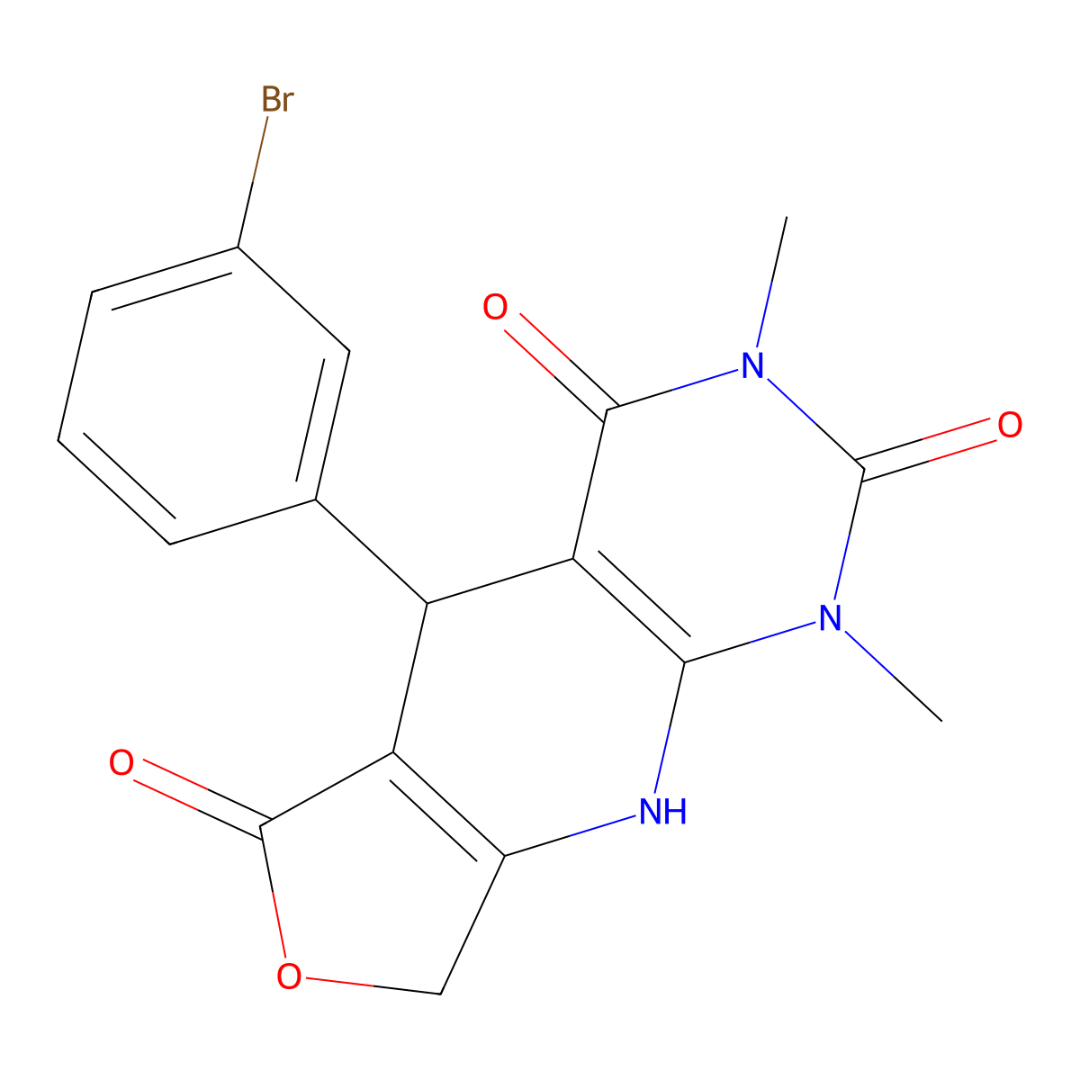 8-(3-Bromophenyl)-11,13-dimethyl-5-oxa-2,11,13-triazatricyclo[7.4.0.0^{3,7}]trideca-1(9),3(7)-diene-6,10,12-trione molecular structure, CAS 851168-61-1