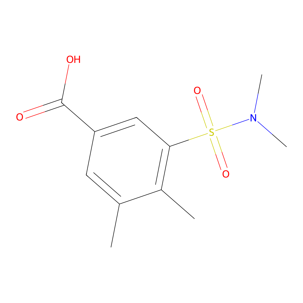 3-(Dimethylsulfamoyl)-4,5-dimethylbenzoic acid molecular structure, CAS 851168-78-0