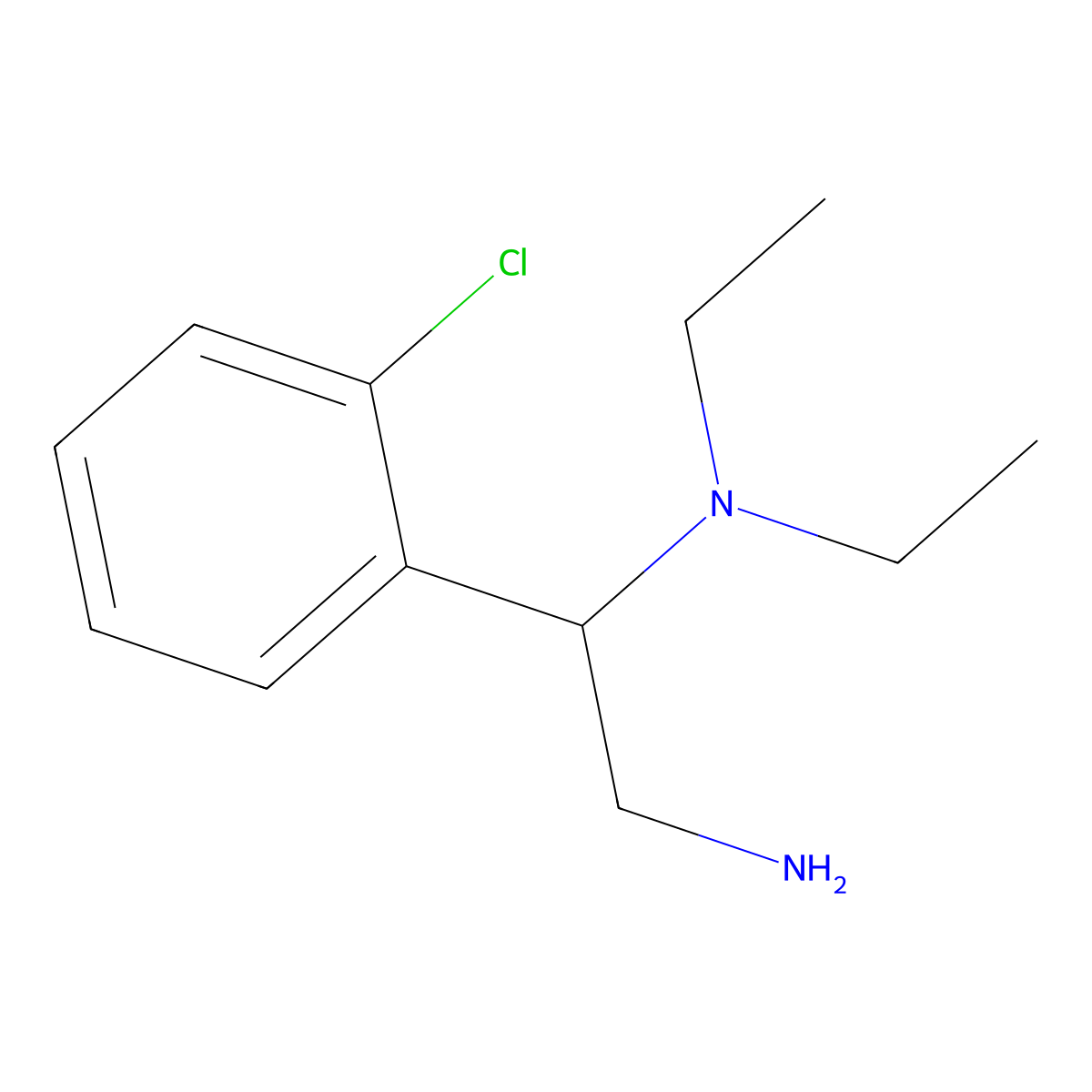 (2-Amino-1-(2-chlorophenyl)ethyl)diethylamine molecular structure, CAS 851169-07-8