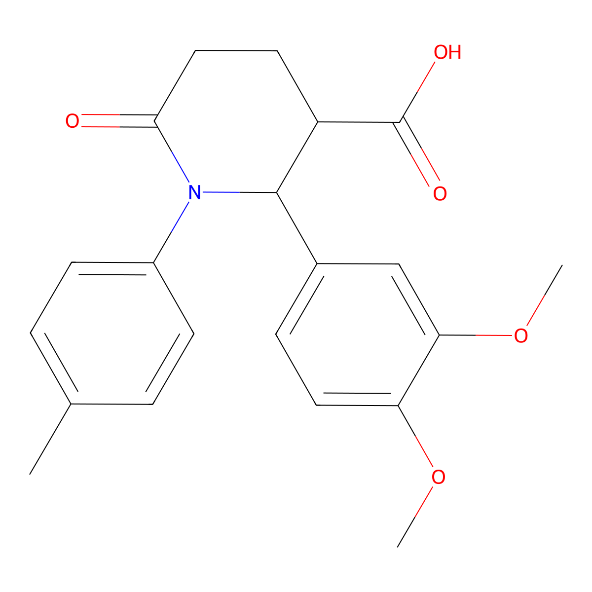 2-(3,4-Dimethoxyphenyl)-1-(4-methylphenyl)-6-oxopiperidine-3-carboxylic acid molecular structure, CAS 851169-11-4