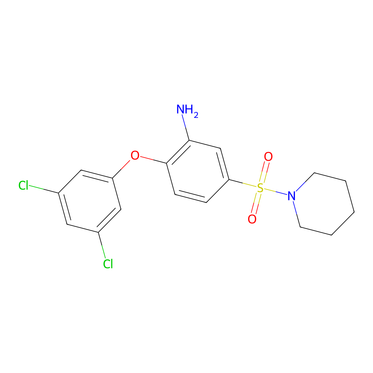 2-(3,5-Dichlorophenoxy)-5-(piperidine-1-sulfonyl)aniline molecular structure, CAS 851169-14-7