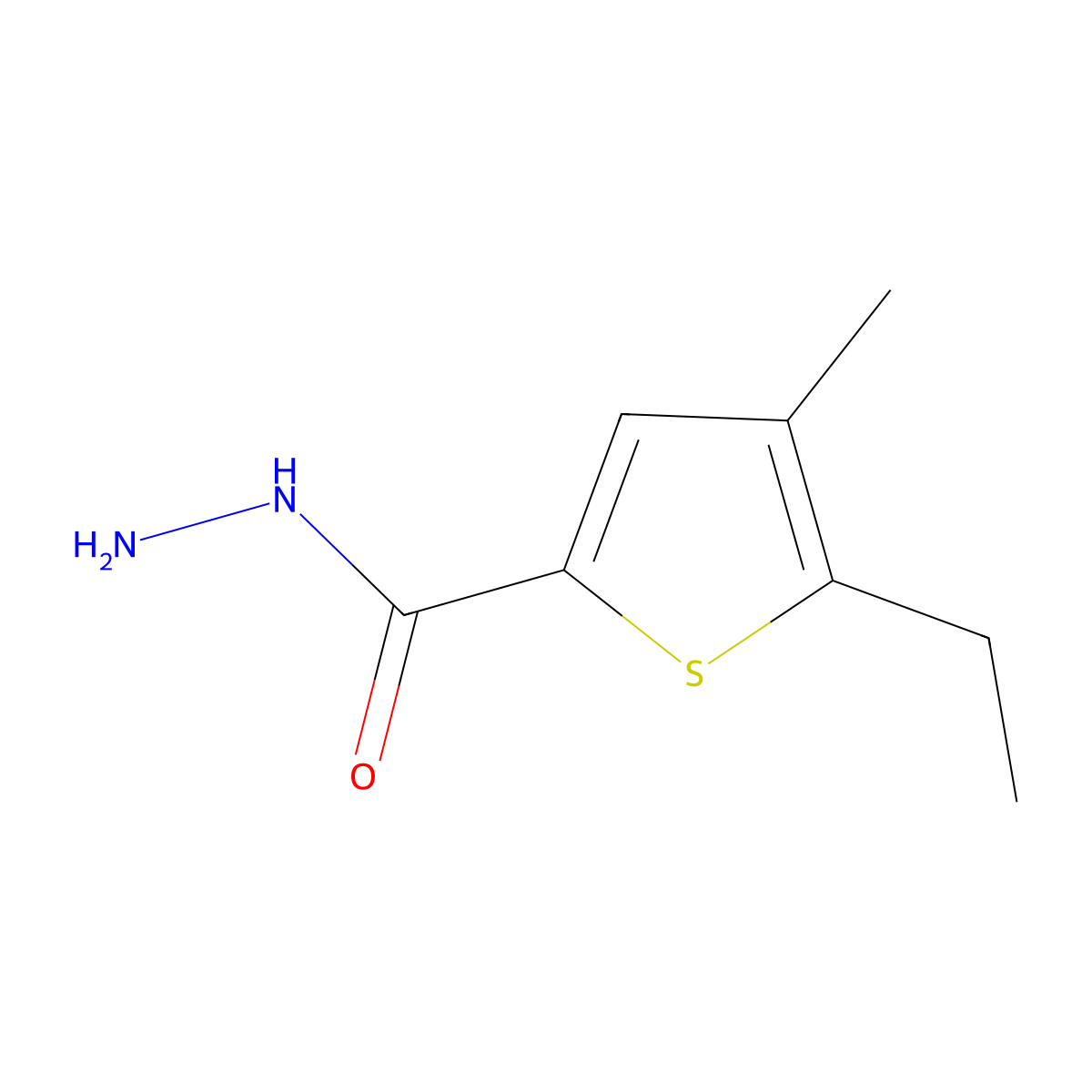 5-Ethyl-4-methylthiophene-2-carbohydrazide molecular structure, CAS 851169-15-8