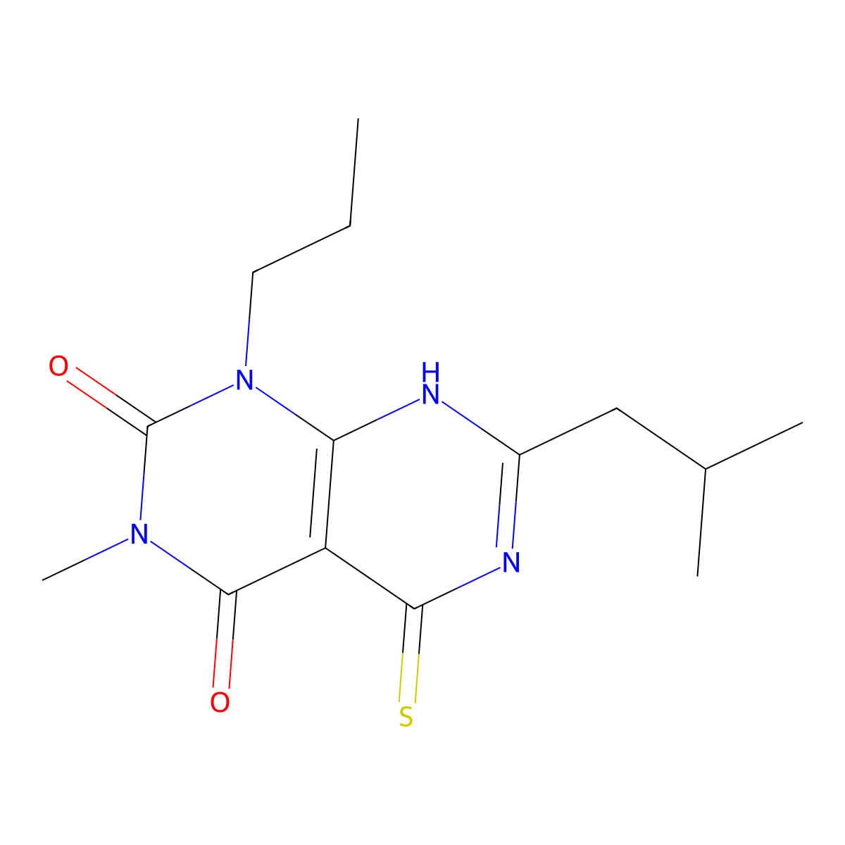 3-methyl-7-(2-methylpropyl)-1-propyl-5-sulfanyl-1H,2H,3H,4H-[1,3]diazino[4,5-d]pyrimidine-2,4-dione molecular structure, CAS 851169-20-5