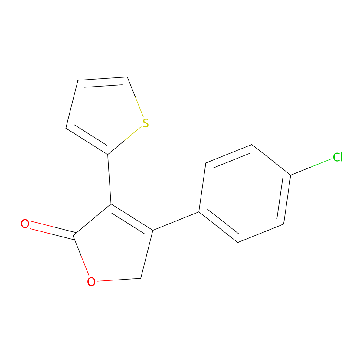 4-(4-Chlorophenyl)-3-(thiophen-2-yl)-2,5-dihydrofuran-2-one molecular structure, CAS 851169-29-4