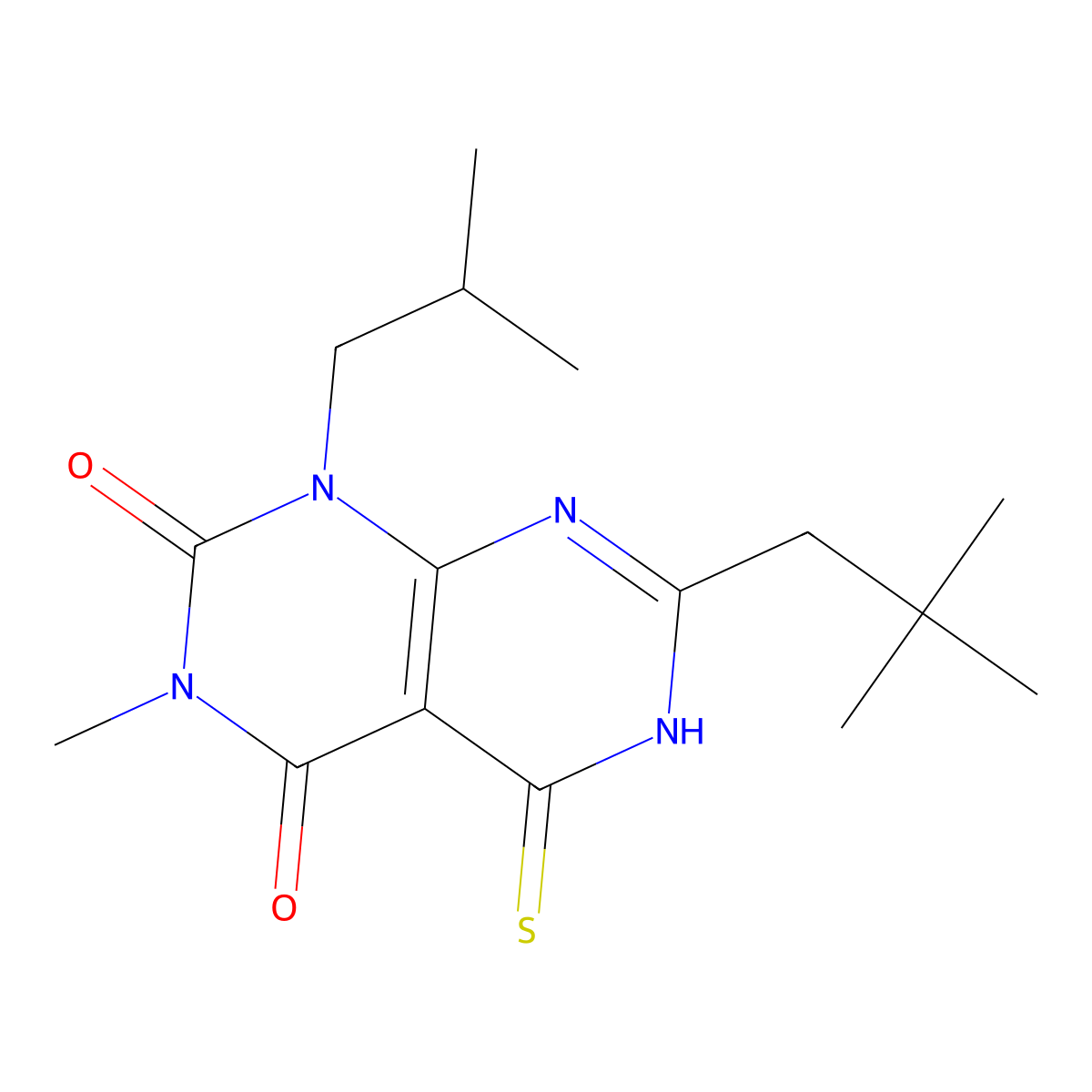 7-(2,2-dimethylpropyl)-3-methyl-1-(2-methylpropyl)-5-sulfanyl-1H,2H,3H,4H-[1,3]diazino[4,5-d]pyrimidine-2,4-dione molecular structure, CAS 851169-31-8