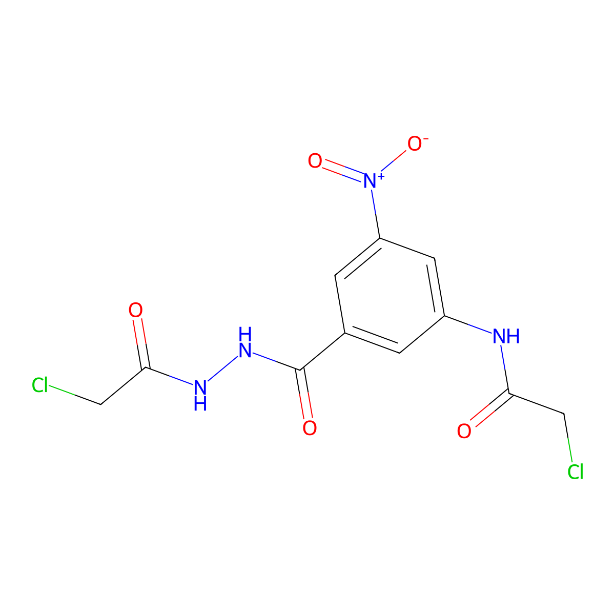 2-chloro-N-{3-[N'-(2-chloroacetyl)hydrazinecarbonyl]-5-nitrophenyl}acetamide molecular structure, CAS 851169-32-9