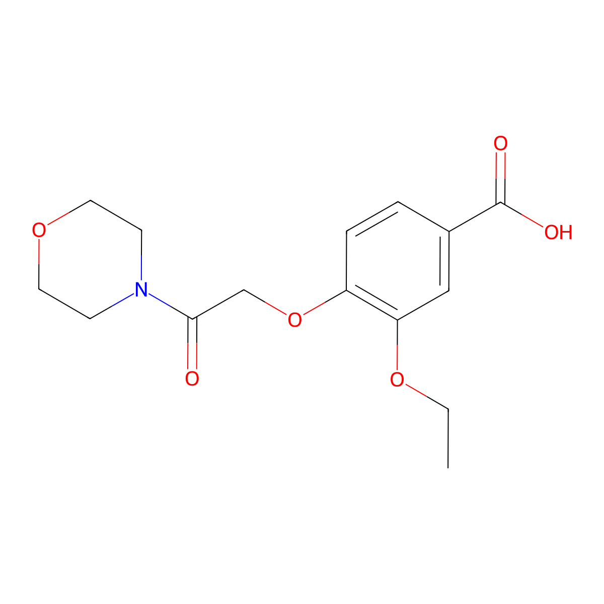 3-Ethoxy-4-[2-(morpholin-4-yl)-2-oxoethoxy]benzoic acid molecular structure, CAS 851169-36-3