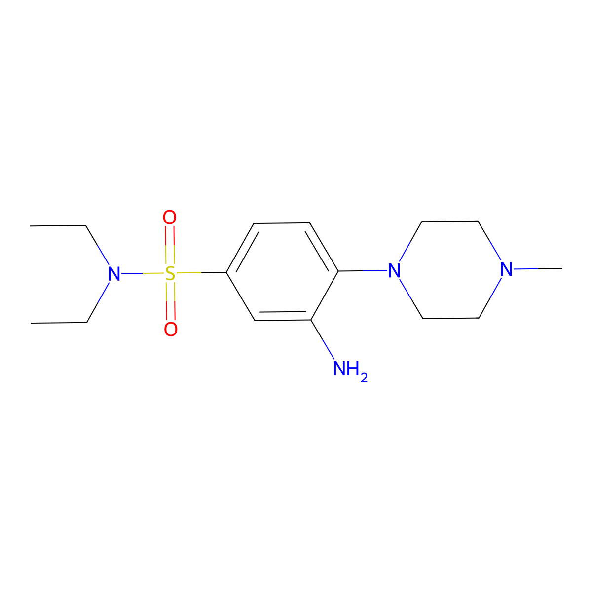 3-amino-N,N-diethyl-4-(4-methylpiperazin-1-yl)benzene-1-sulfonamide molecular structure, CAS 851169-39-6