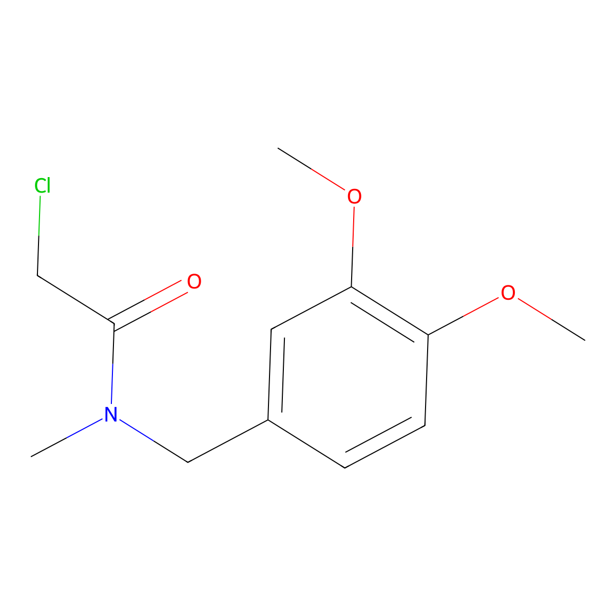 2-chloro-N-[(3,4-dimethoxyphenyl)methyl]-N-methylacetamide molecular structure, CAS 851169-43-2