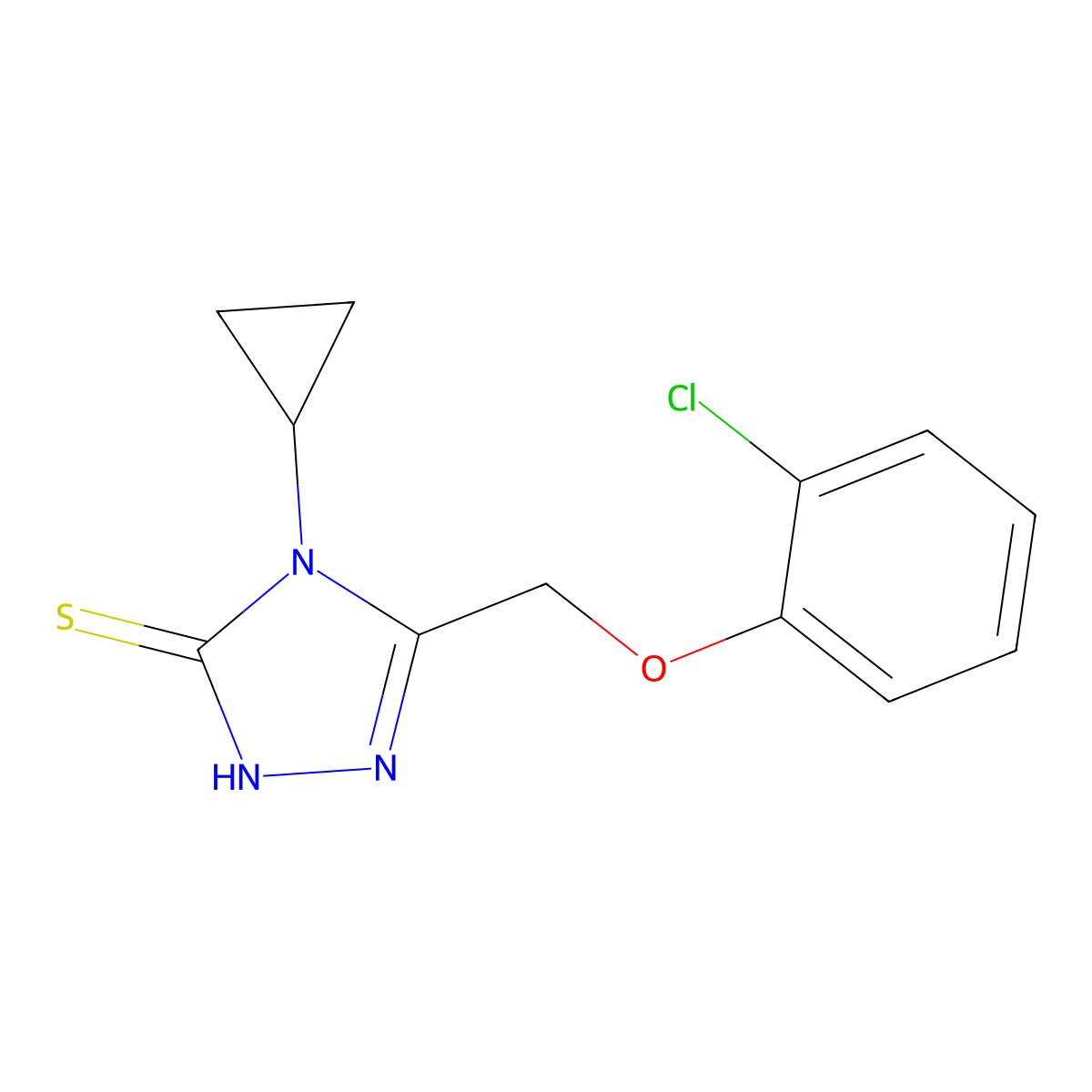 5-(2-chlorophenoxymethyl)-4-cyclopropyl-4H-1,2,4-triazole-3-thiol molecular structure, CAS 851169-44-3