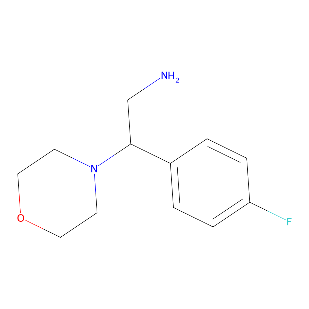 2-(4-Fluorophenyl)-2-(morpholin-4-yl)ethan-1-amine molecular structure, CAS 851169-46-5