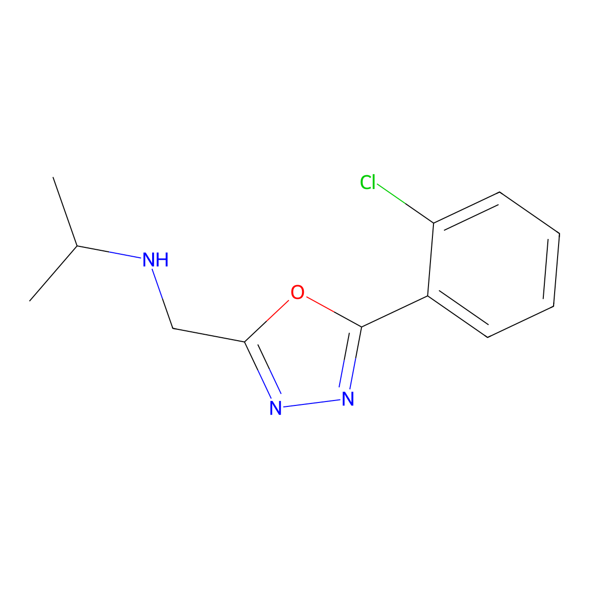 5-(2-Chlorophenyl)-N-(1-methylethyl)-1,3,4-oxadiazole-2-methanamine molecular structure, CAS 851169-49-8