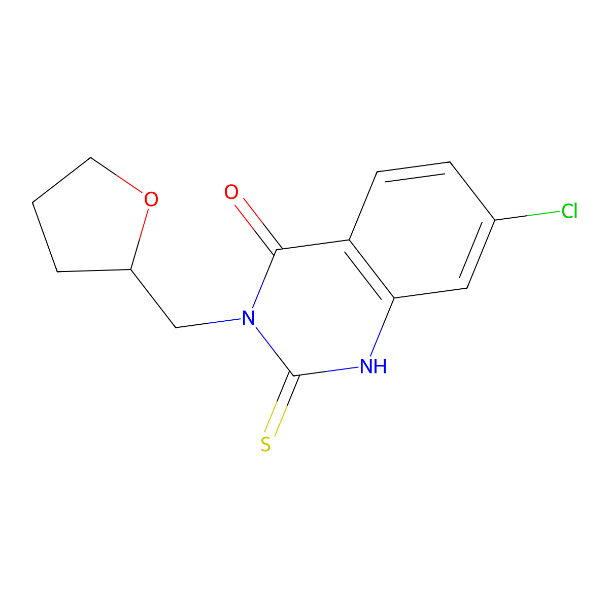 7-Chloro-3-(oxolan-2-ylmethyl)-2-sulfanyl-3,4-dihydroquinazolin-4-one molecular structure, CAS 851169-53-4