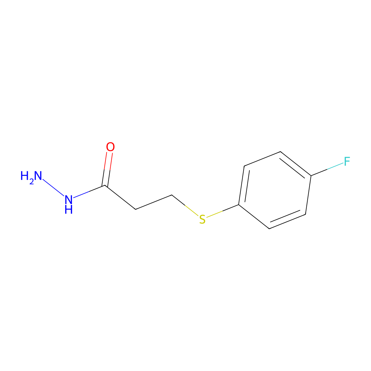 3-[(4-Fluorophenyl)sulfanyl]propanehydrazide molecular structure, CAS 851169-59-0