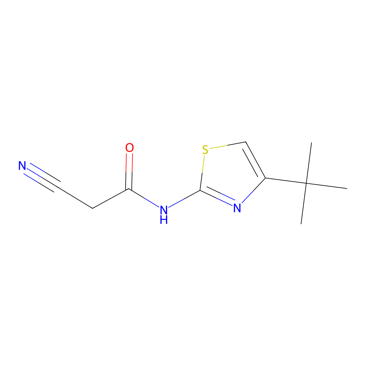 N-(4-tert-butyl-1,3-thiazol-2-yl)-2-cyanoacetamide molecular structure, CAS 851169-60-3