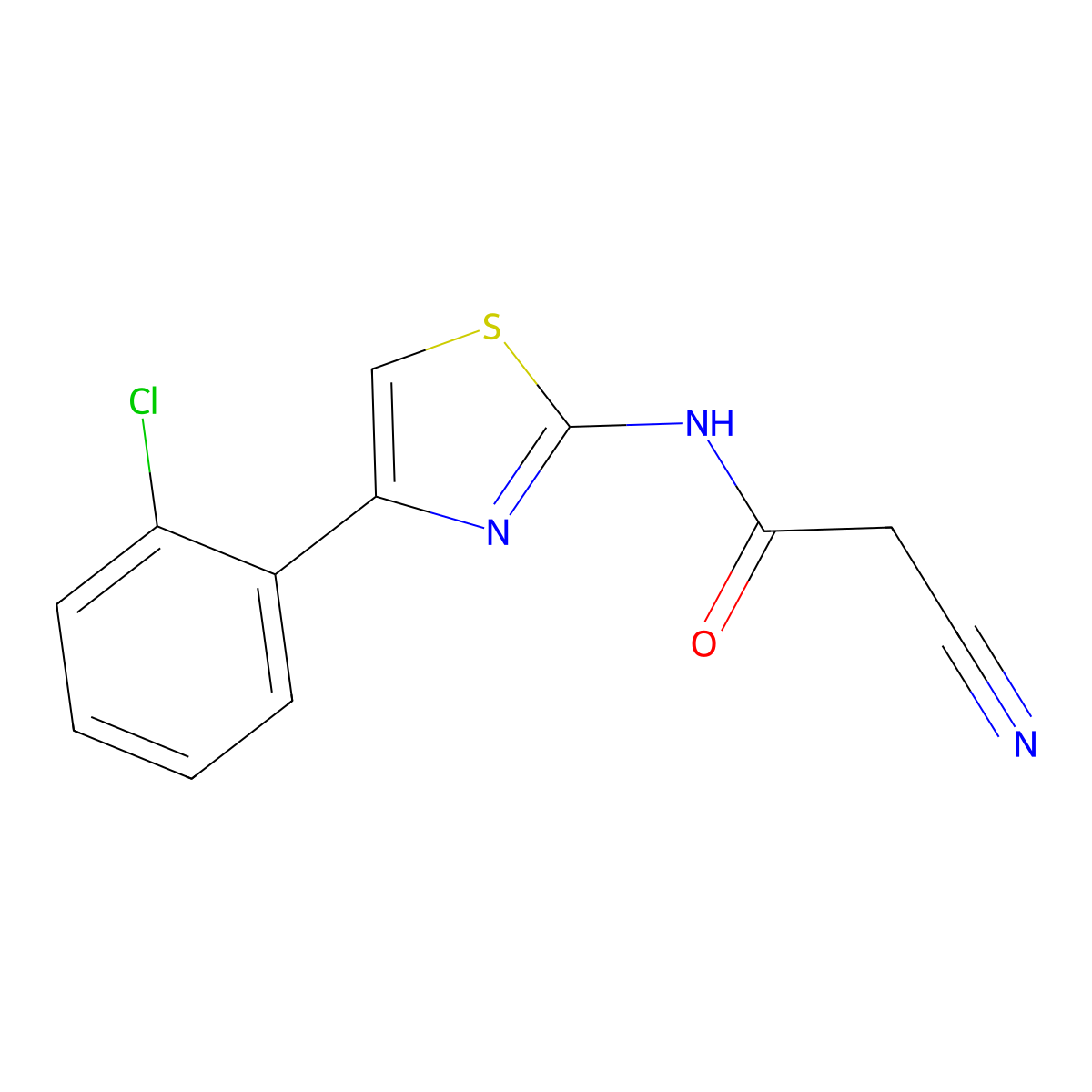 N-[4-(2-chlorophenyl)-1,3-thiazol-2-yl]-2-cyanoacetamide molecular structure, CAS 851169-62-5