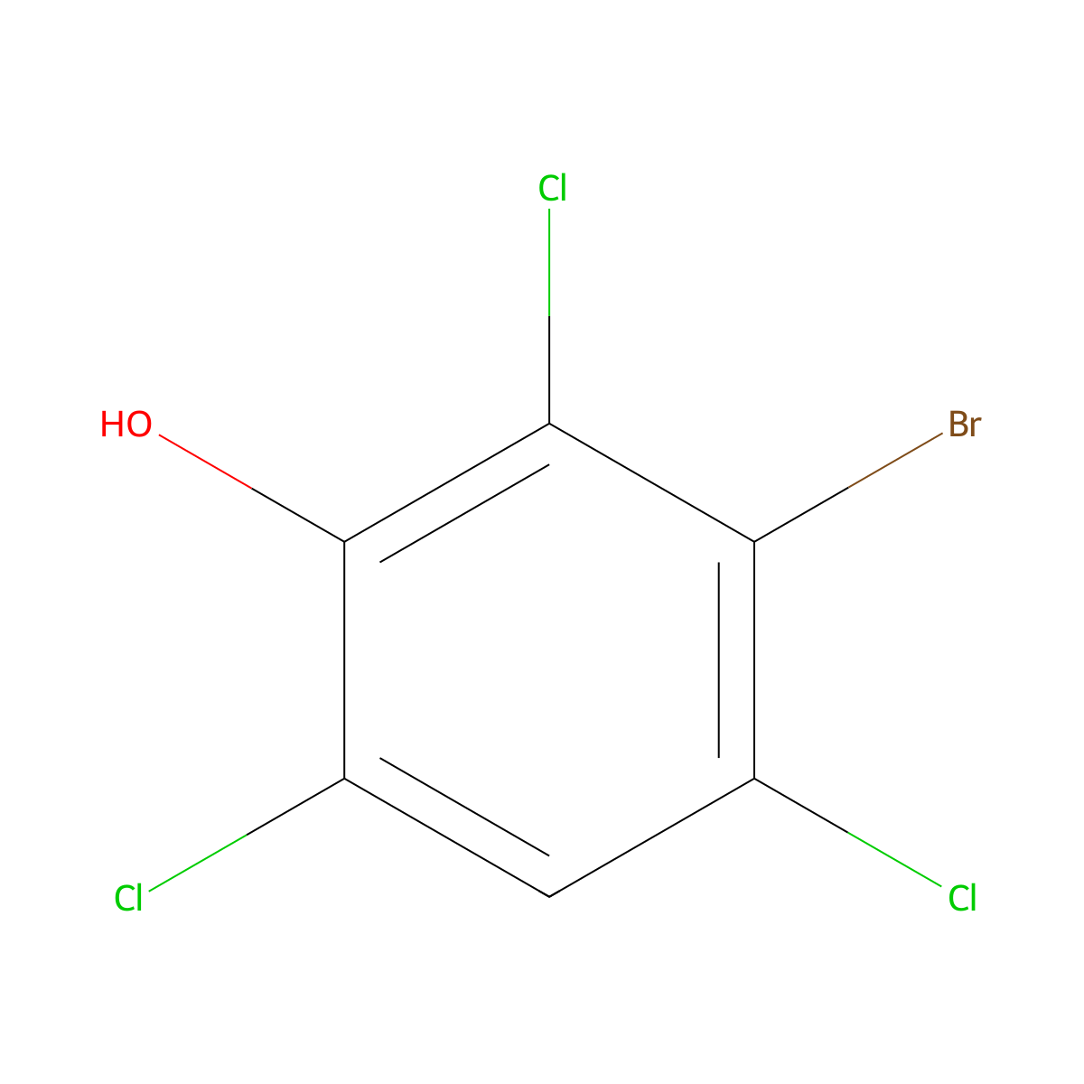 3-Bromo-2,4,6-trichlorophenol molecular structure, CAS 85117-86-8