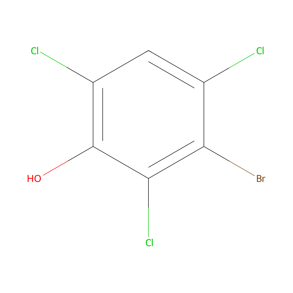 3-Bromo-2,4,6-trichlorophenol molecular structure, CAS 85117-86-8