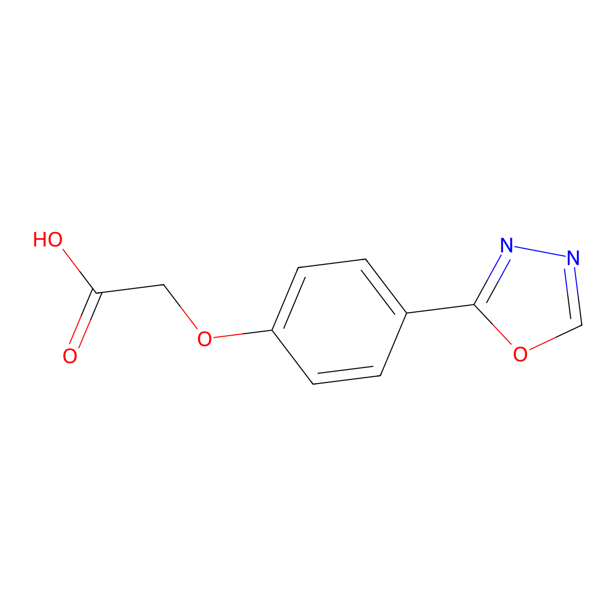 2-[4-(1,3,4-oxadiazol-2-yl)phenoxy]acetic Acid molecular structure, CAS 851170-83-7