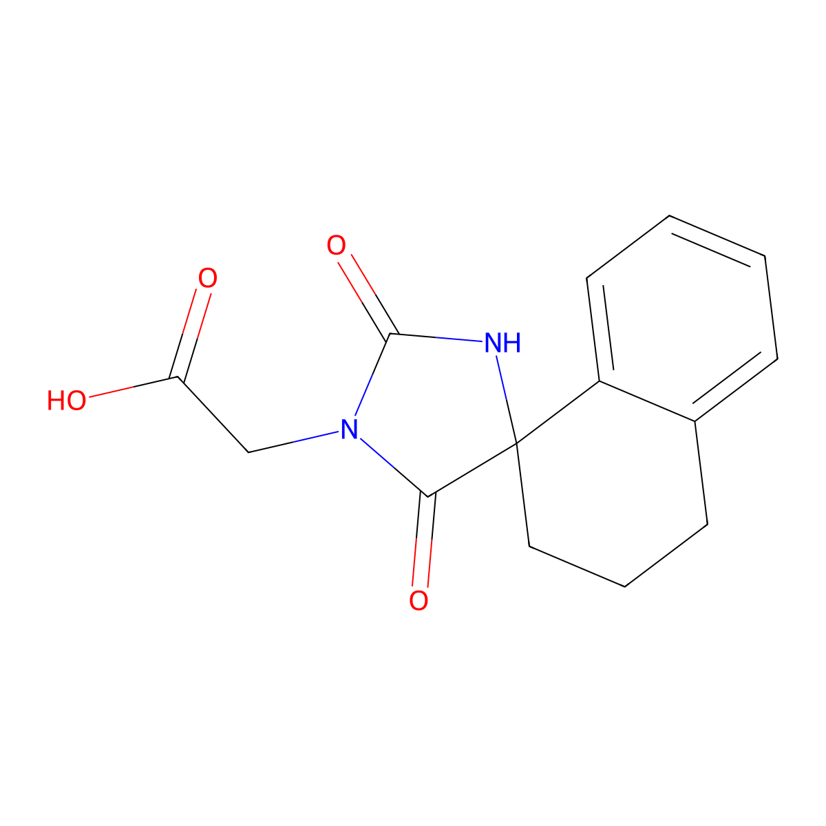 2-{2,5-dioxo-3',4'-dihydro-2'H-spiro[imidazolidine-4,1'-naphthalene]-1-yl}acetic acid molecular structure, CAS 851170-88-2