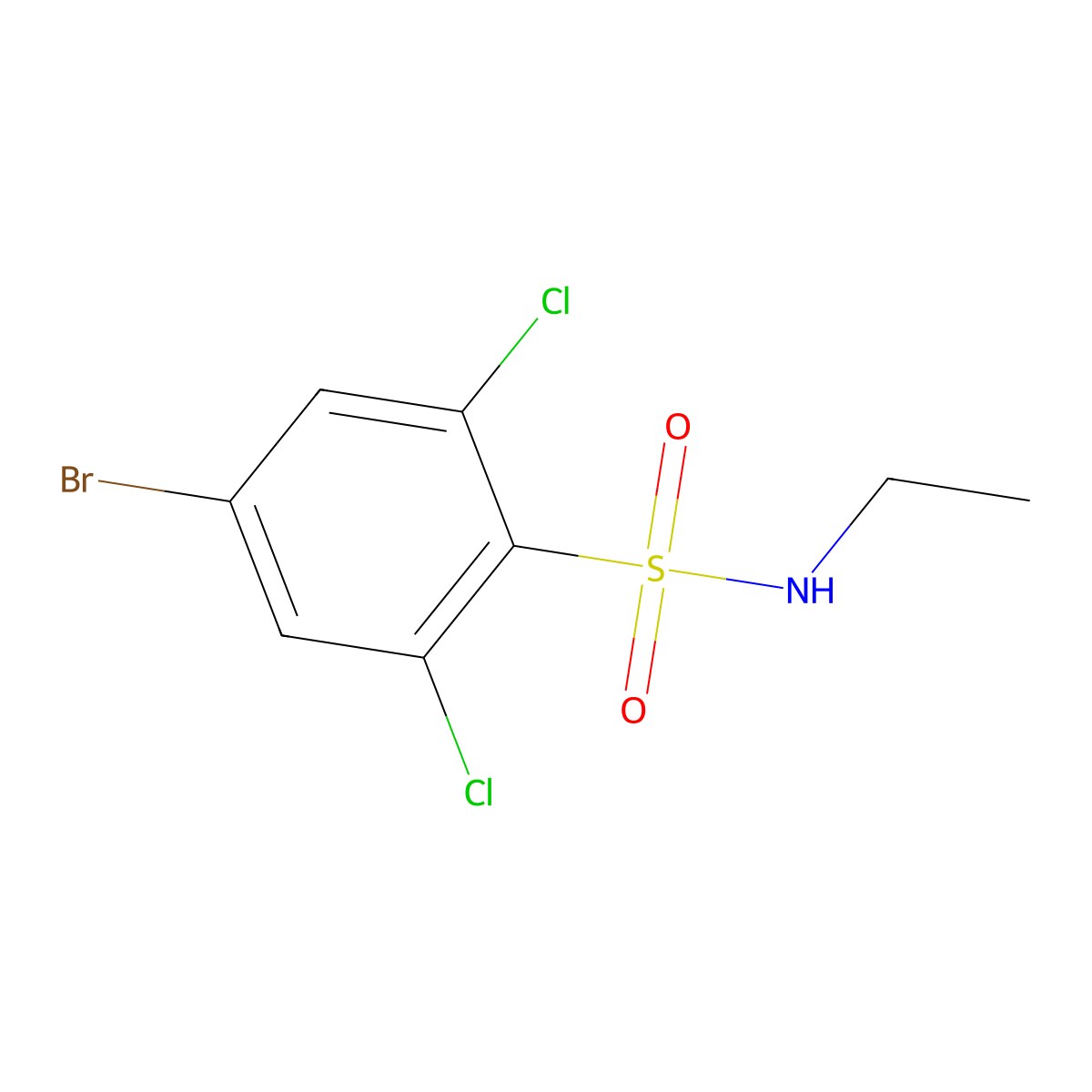 4-bromo-2,6-dichloro-N-ethylbenzene-1-sulfonamide molecular structure, CAS 851174-02-2