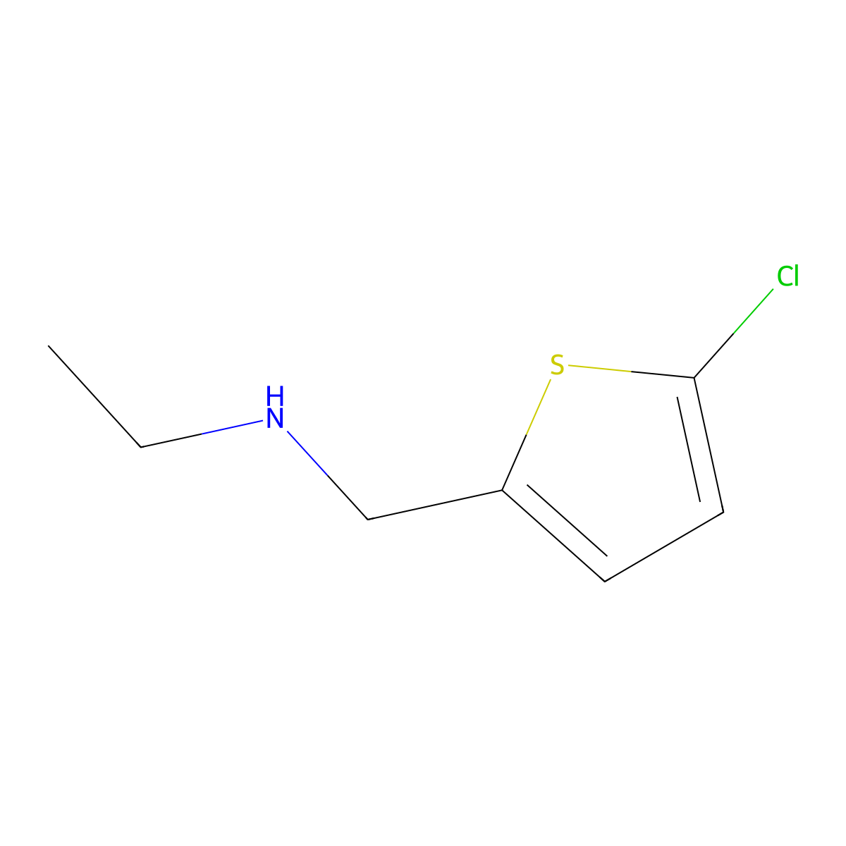 ((5-Chlorothiophen-2-yl)methyl)(ethyl)amine molecular structure, CAS 851175-22-9