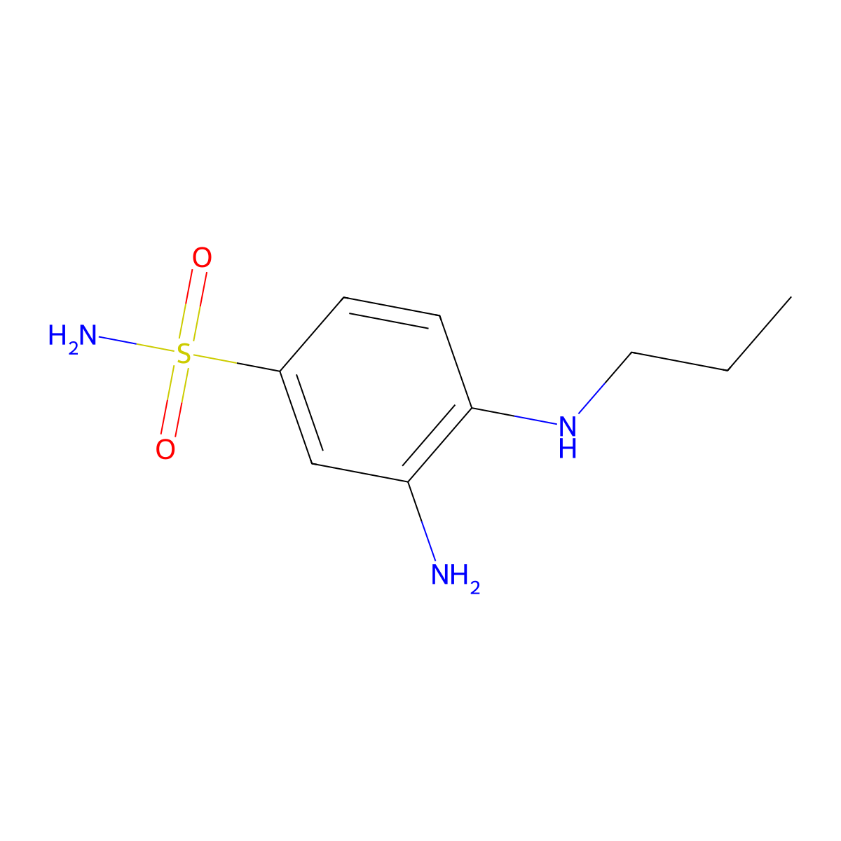 3-Amino-4-(propylamino)benzenesulfonamide molecular structure, CAS 851175-89-8