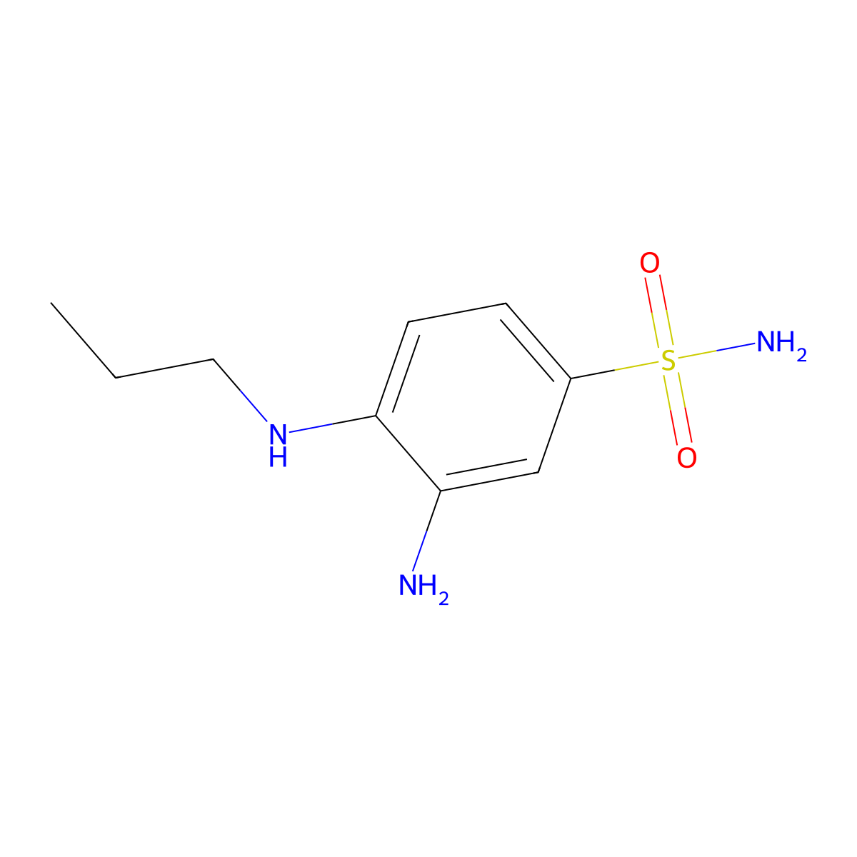 3-Amino-4-(propylamino)benzenesulfonamide molecular structure, CAS 851175-89-8
