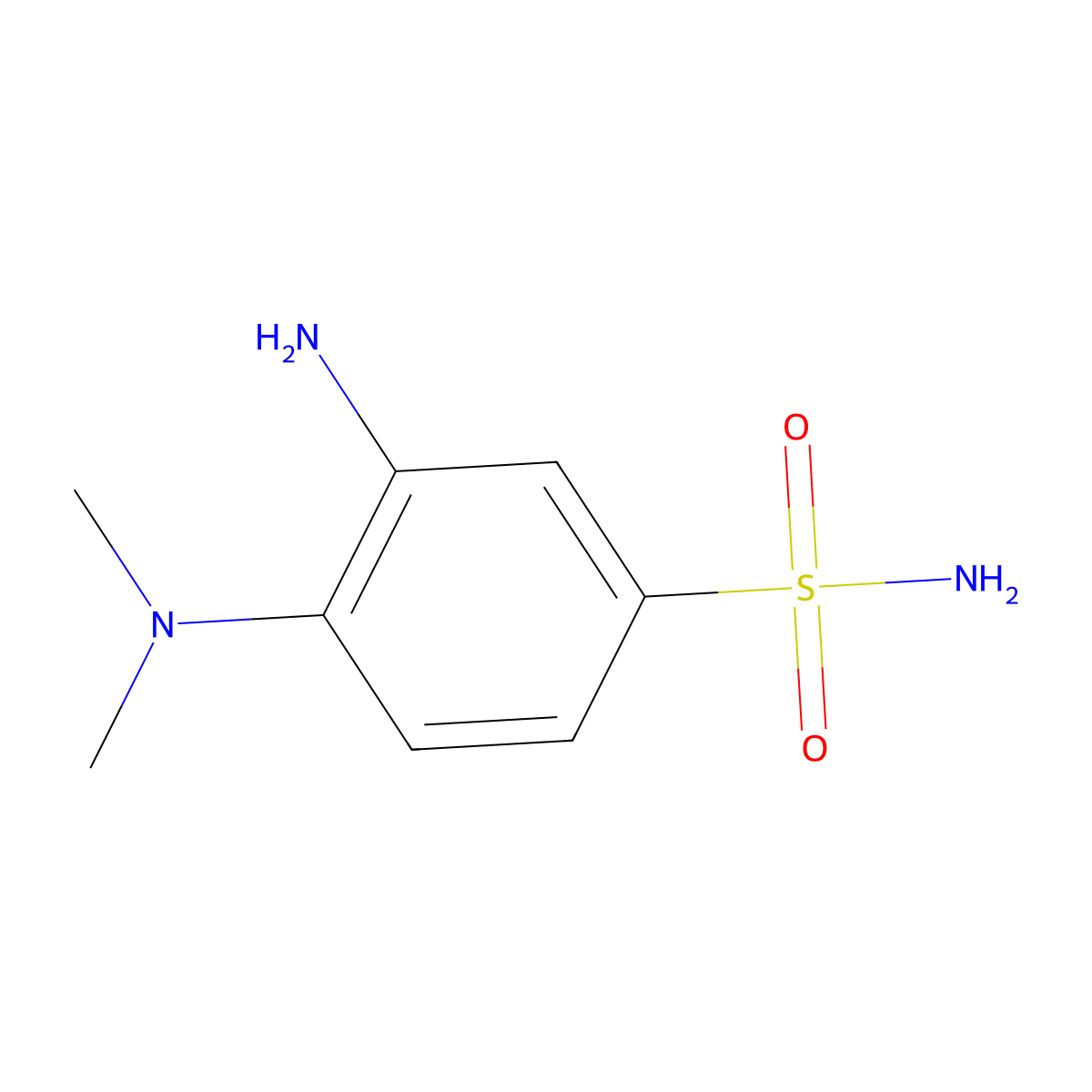 3-Amino-4-(dimethylamino)benzenesulfonamide molecular structure, CAS 851175-91-2
